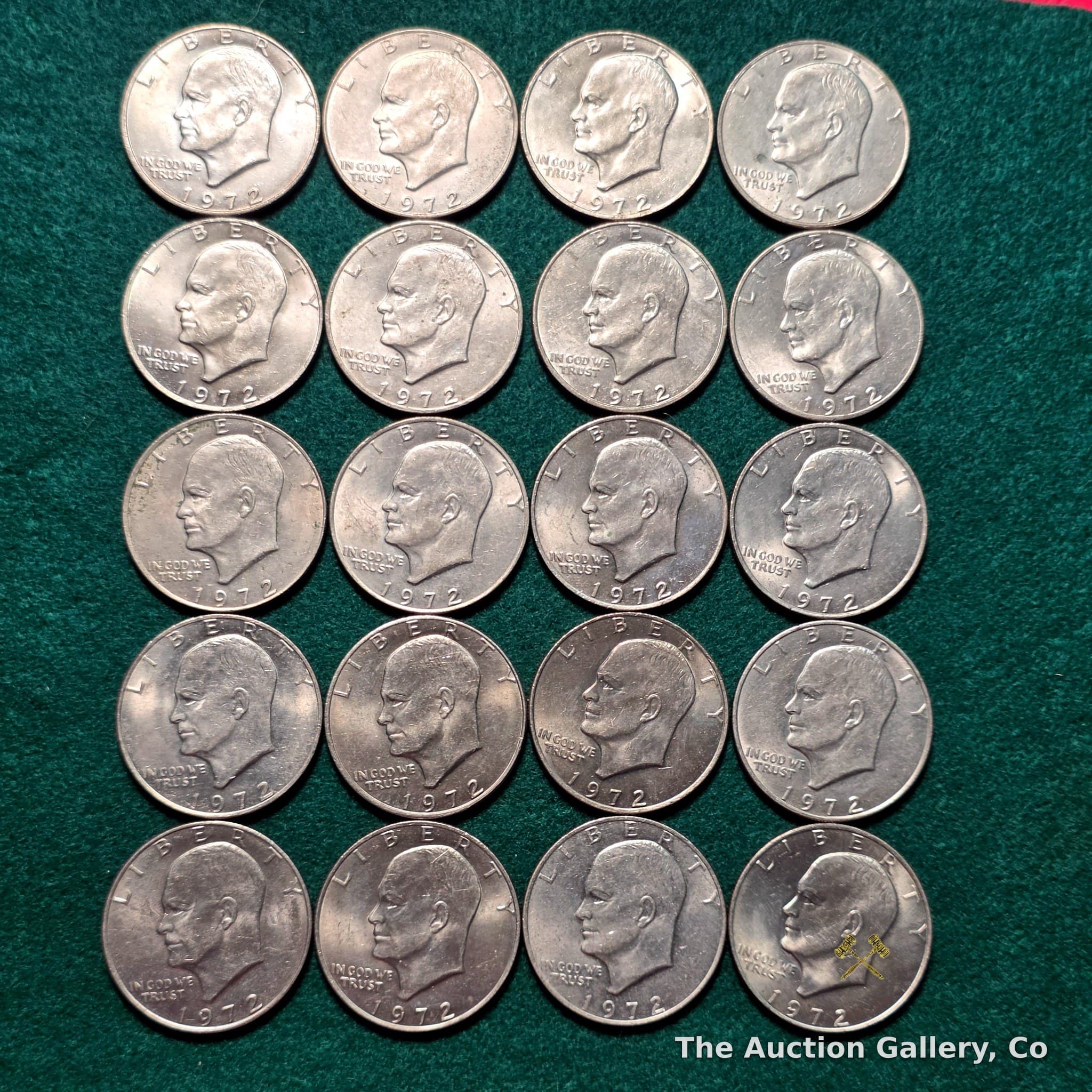 1972 Eisenhower Dollar Coins, Lot of 20
