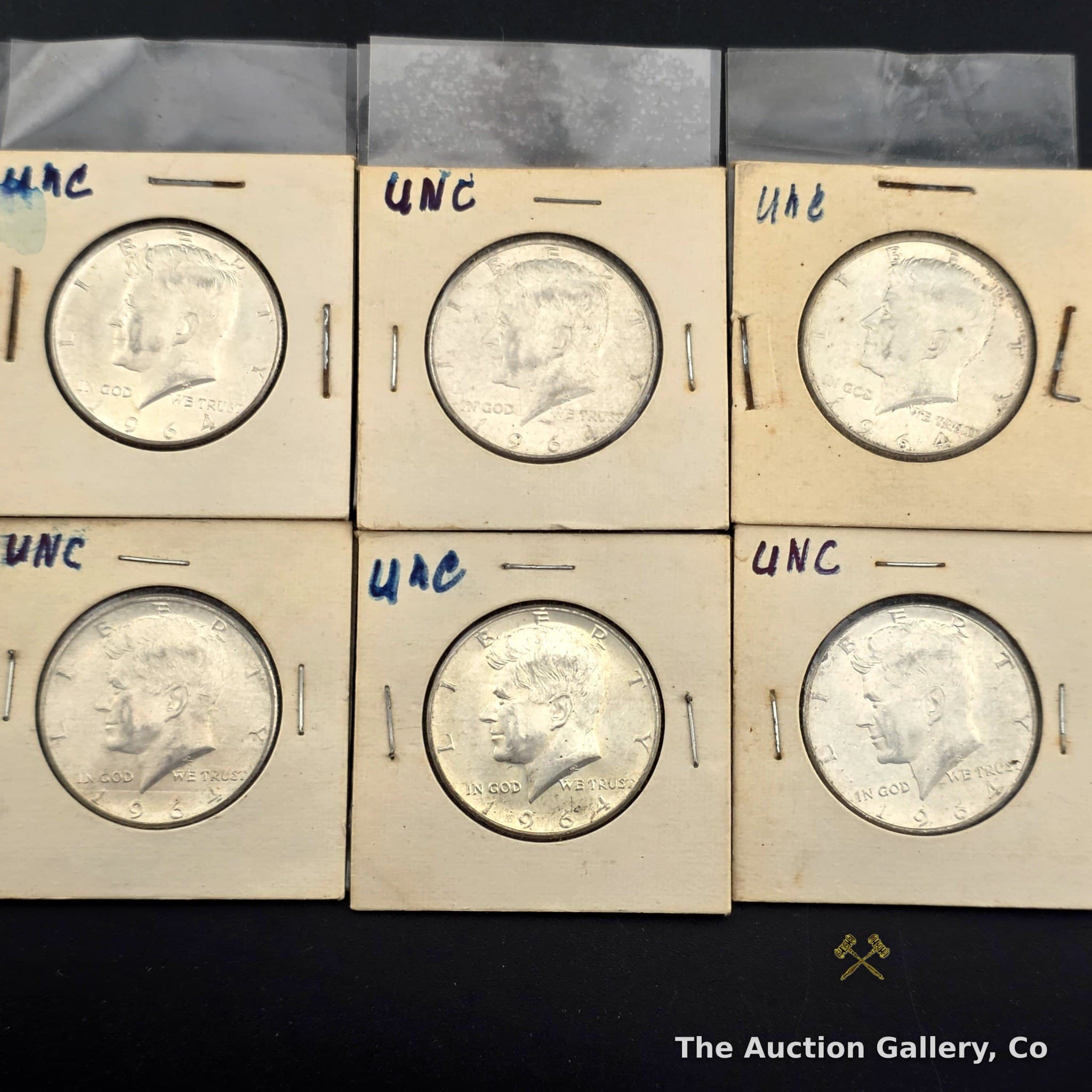 1964 Kennedy Half Dollar 90% Silver, Lot of 6 โ UNC