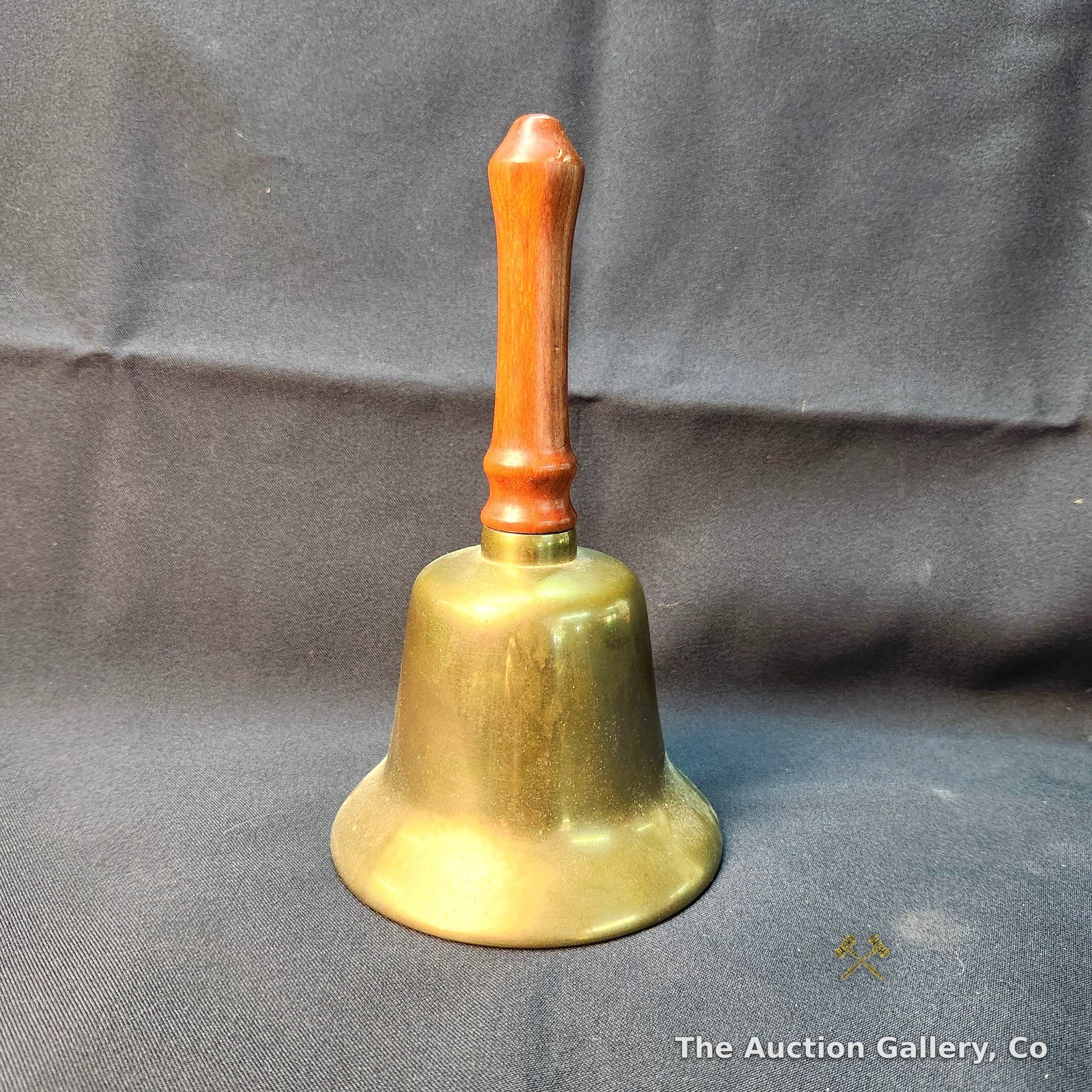 Brass Hand Bell with Turned Wood Handle, approx. 9"