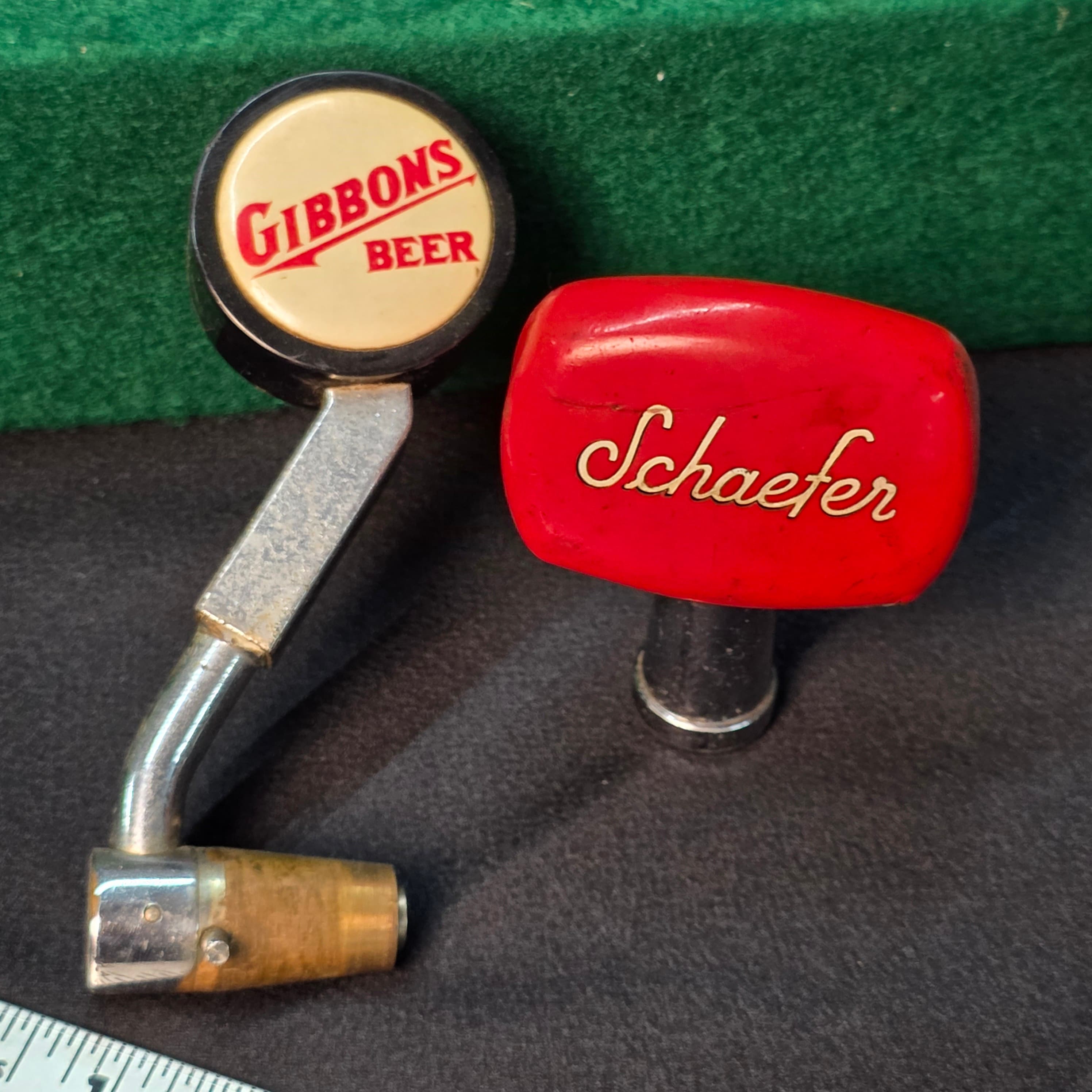 Gibbons Beer & Schaefer Brewing Vintage Tap Handles, Pair