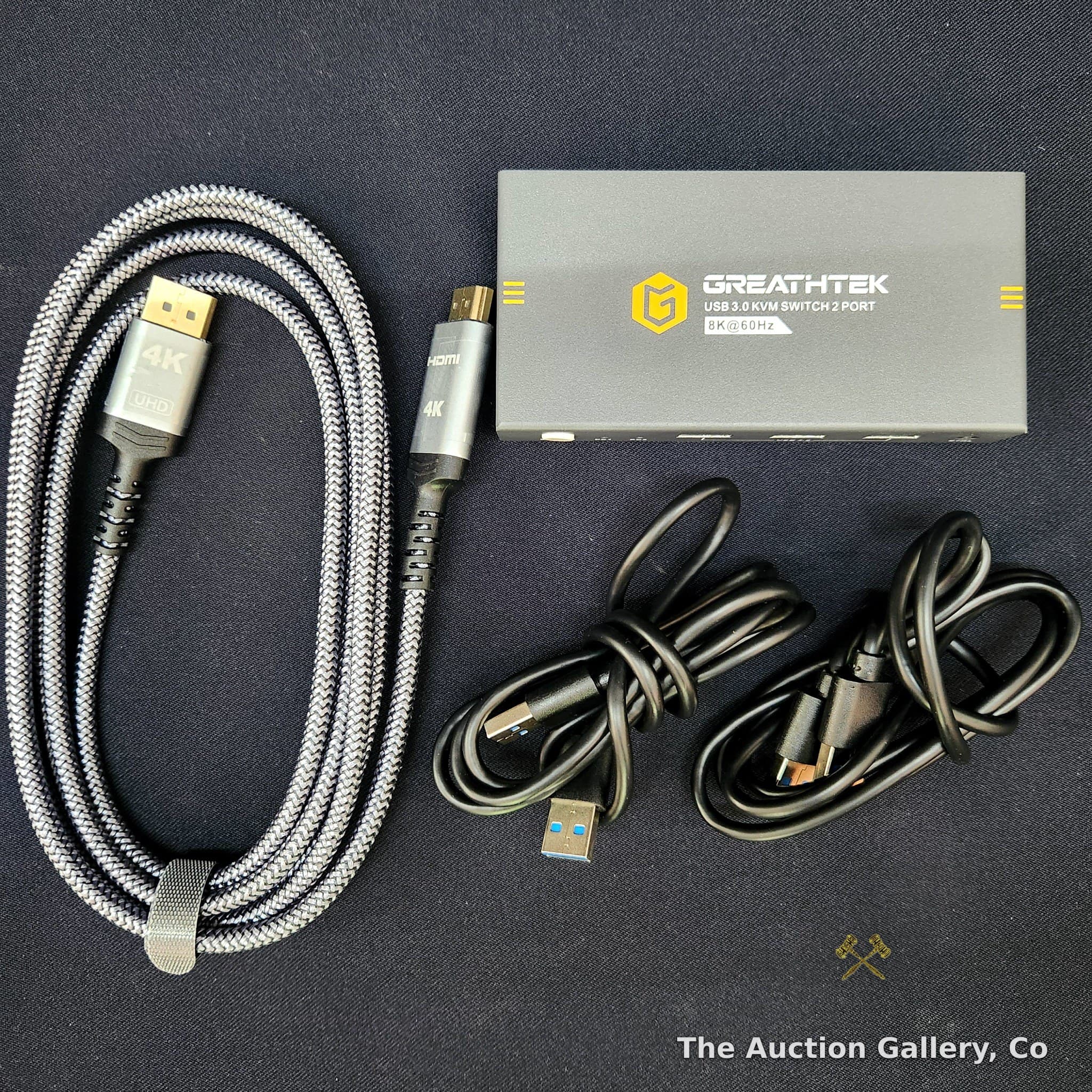 Greathtek USB 3.0 KVM Switch 2-Port, 8K@60Hz with Cables