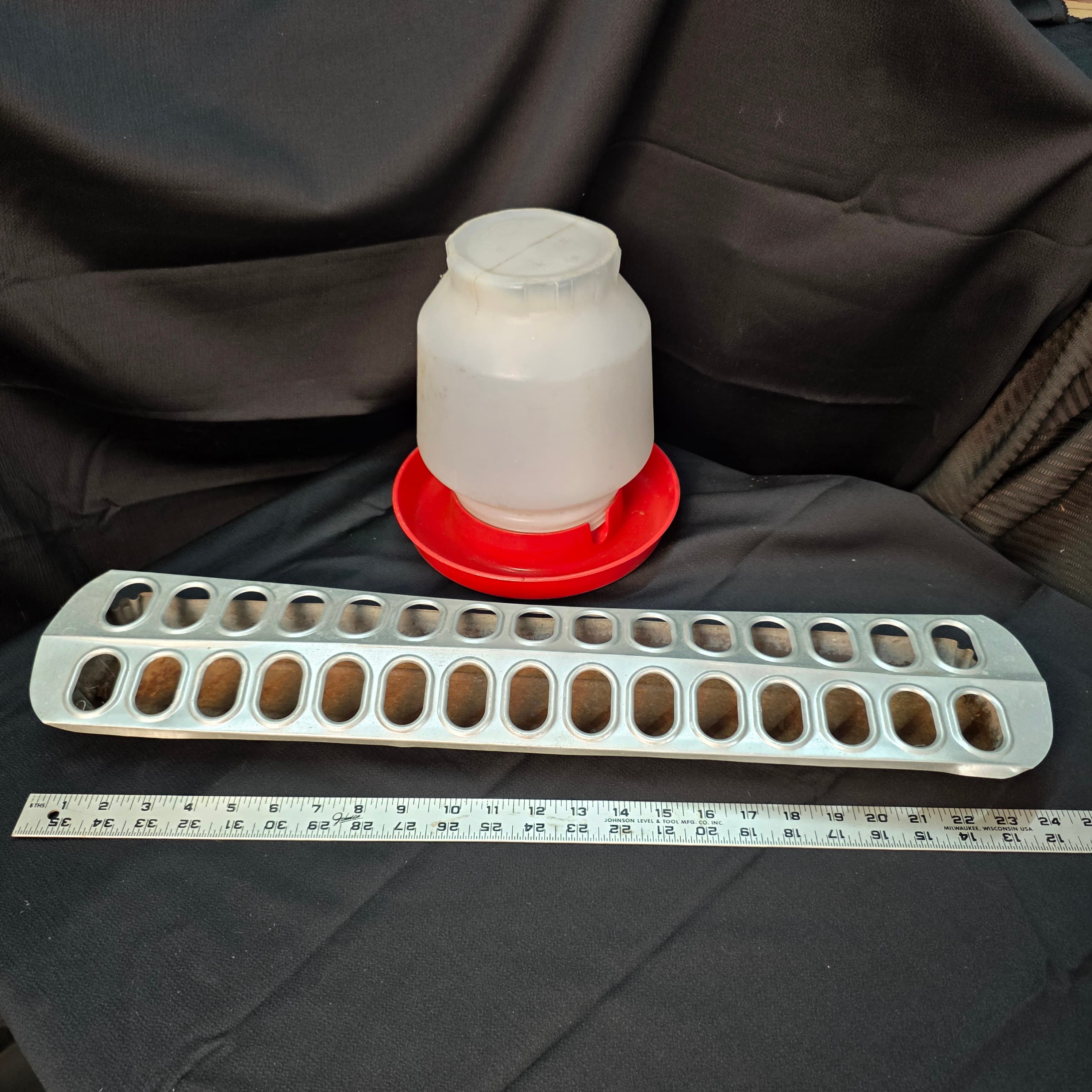 Poultry Waterer & Galvanized Chick Feeder, 2-Piece Lot