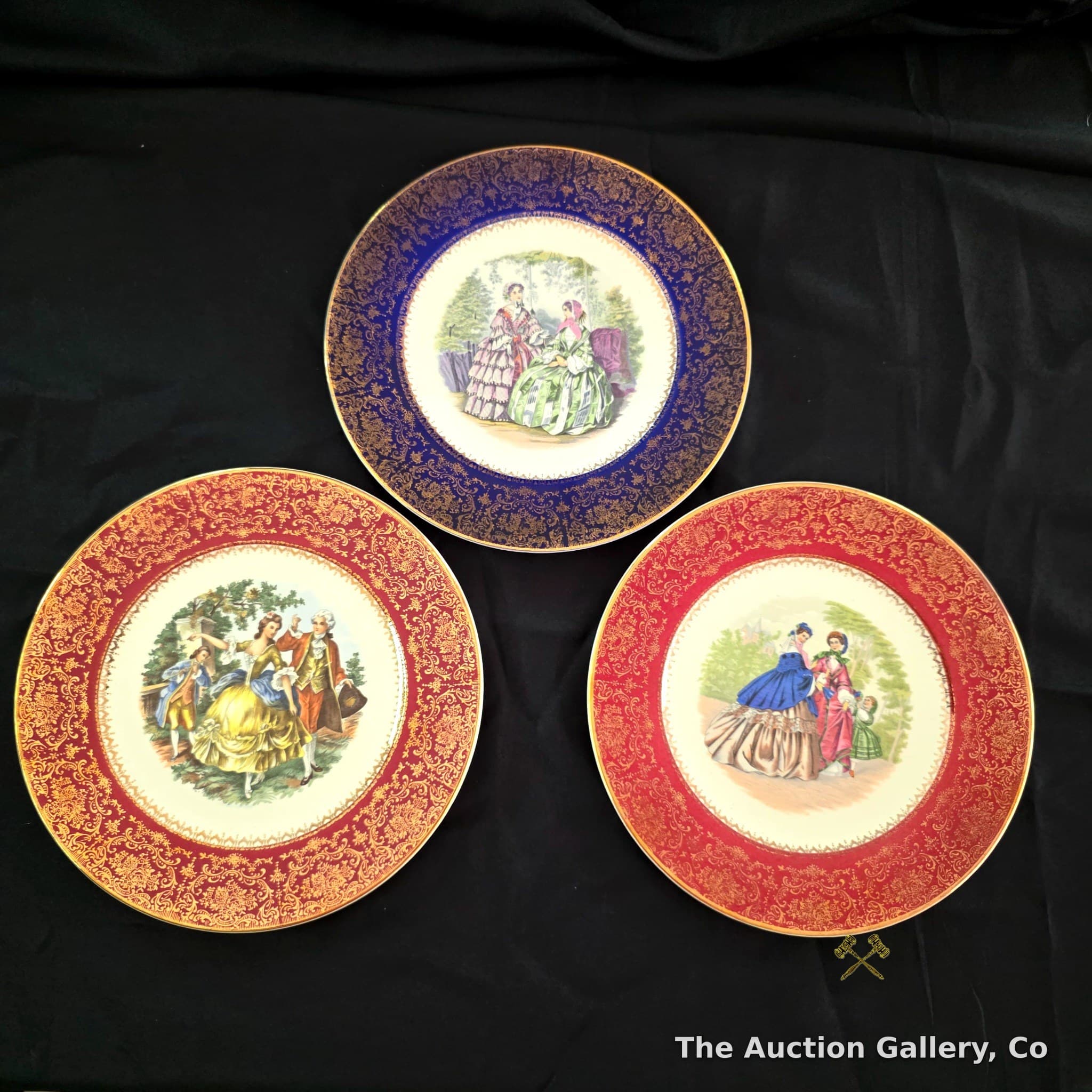 Salem Imperial Service Plates, Set of 3, 23K Gold, 11"