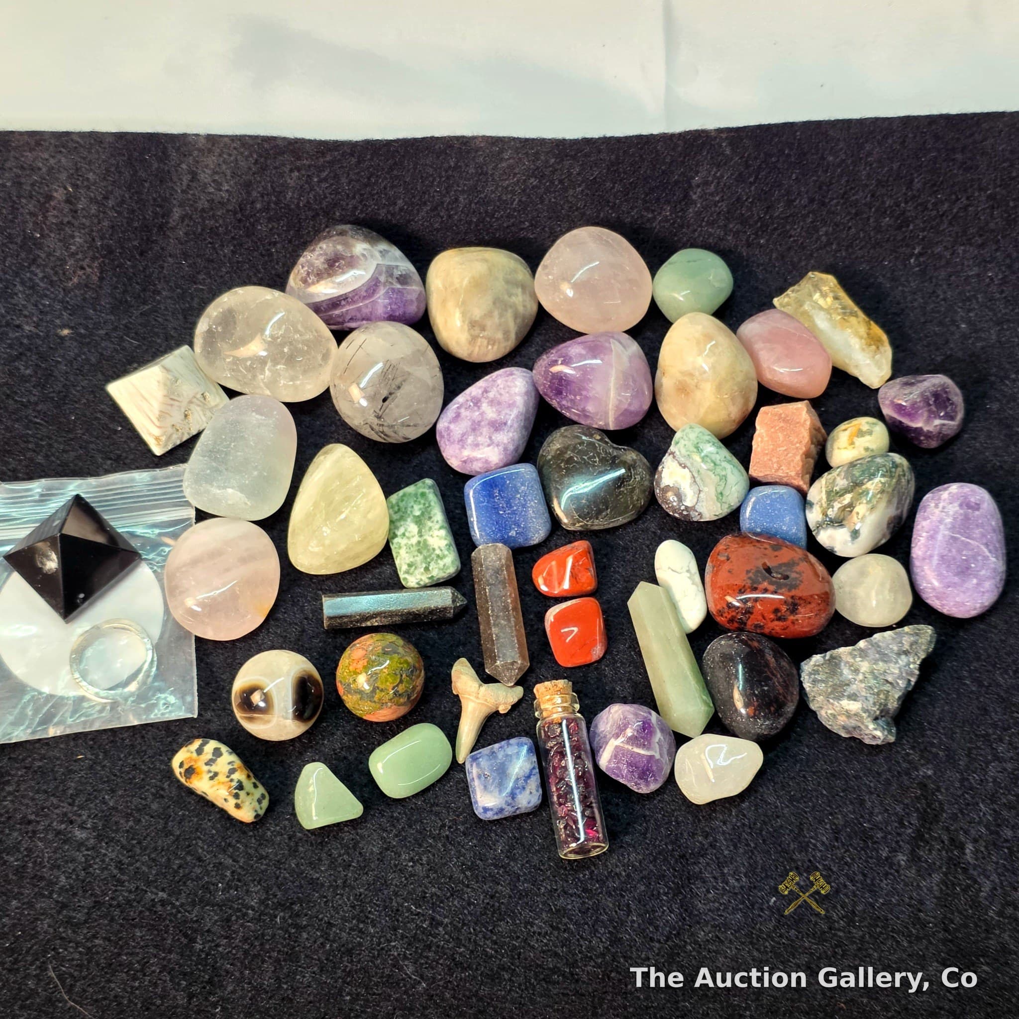 Large Mixed Crystal & Gemstone Lot, Tumbles, Points, Spheres & More