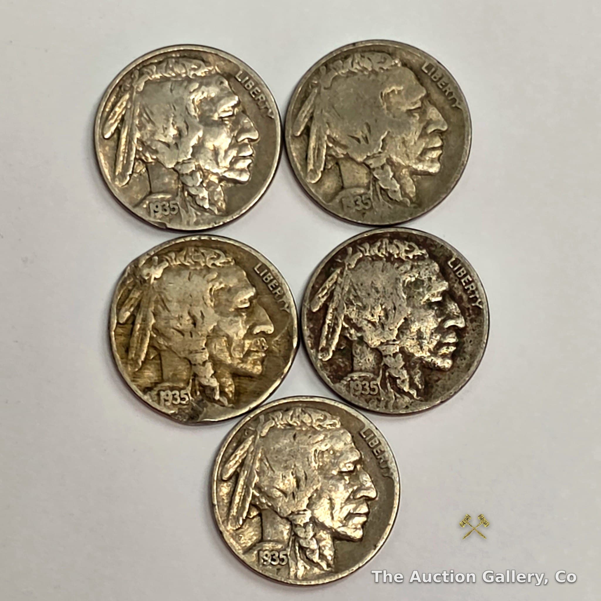 1935 Buffalo Nickel Five-Cent Lot of 5
