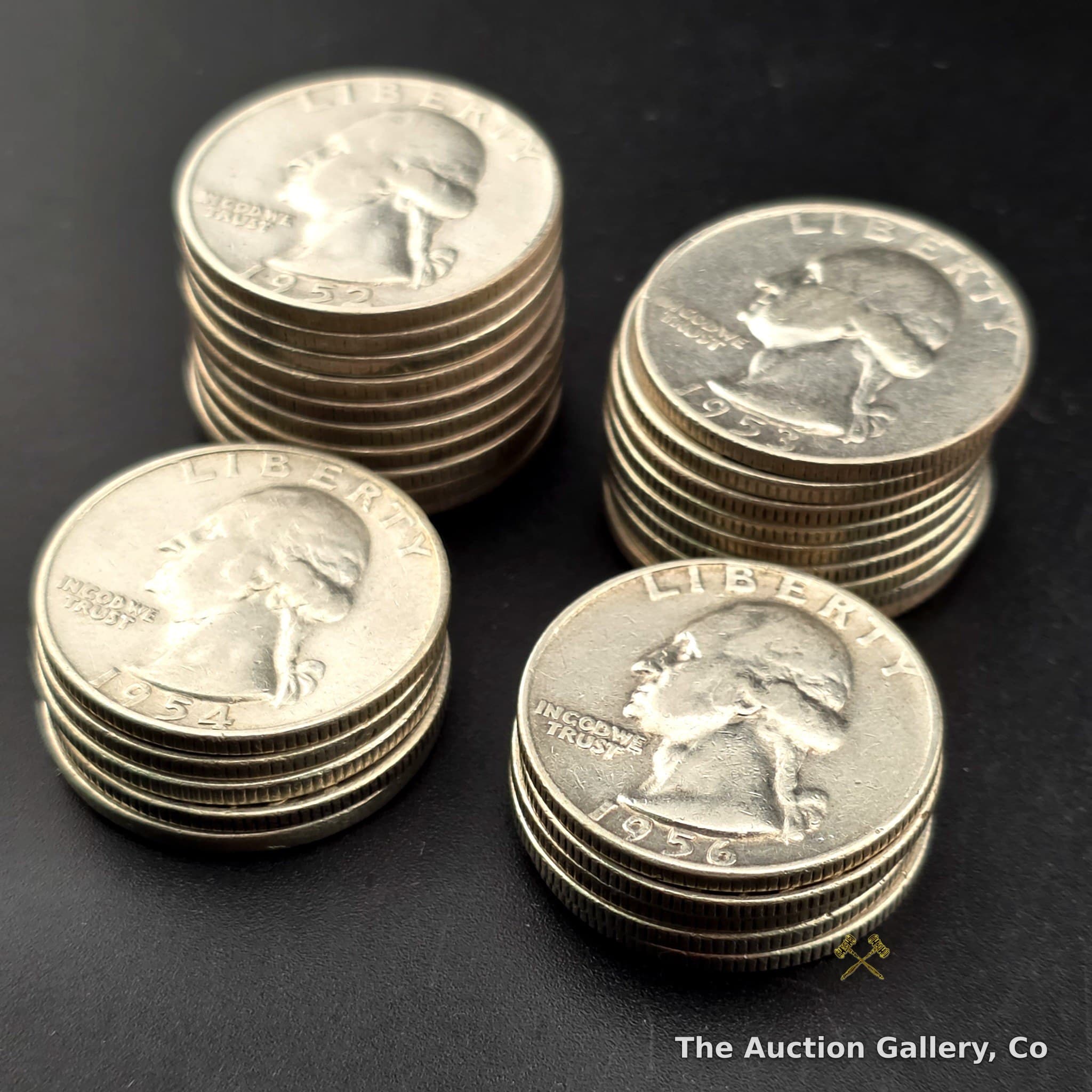 1952-1956-D Washington Silver Quarters, 90% Silver, Lot of 29