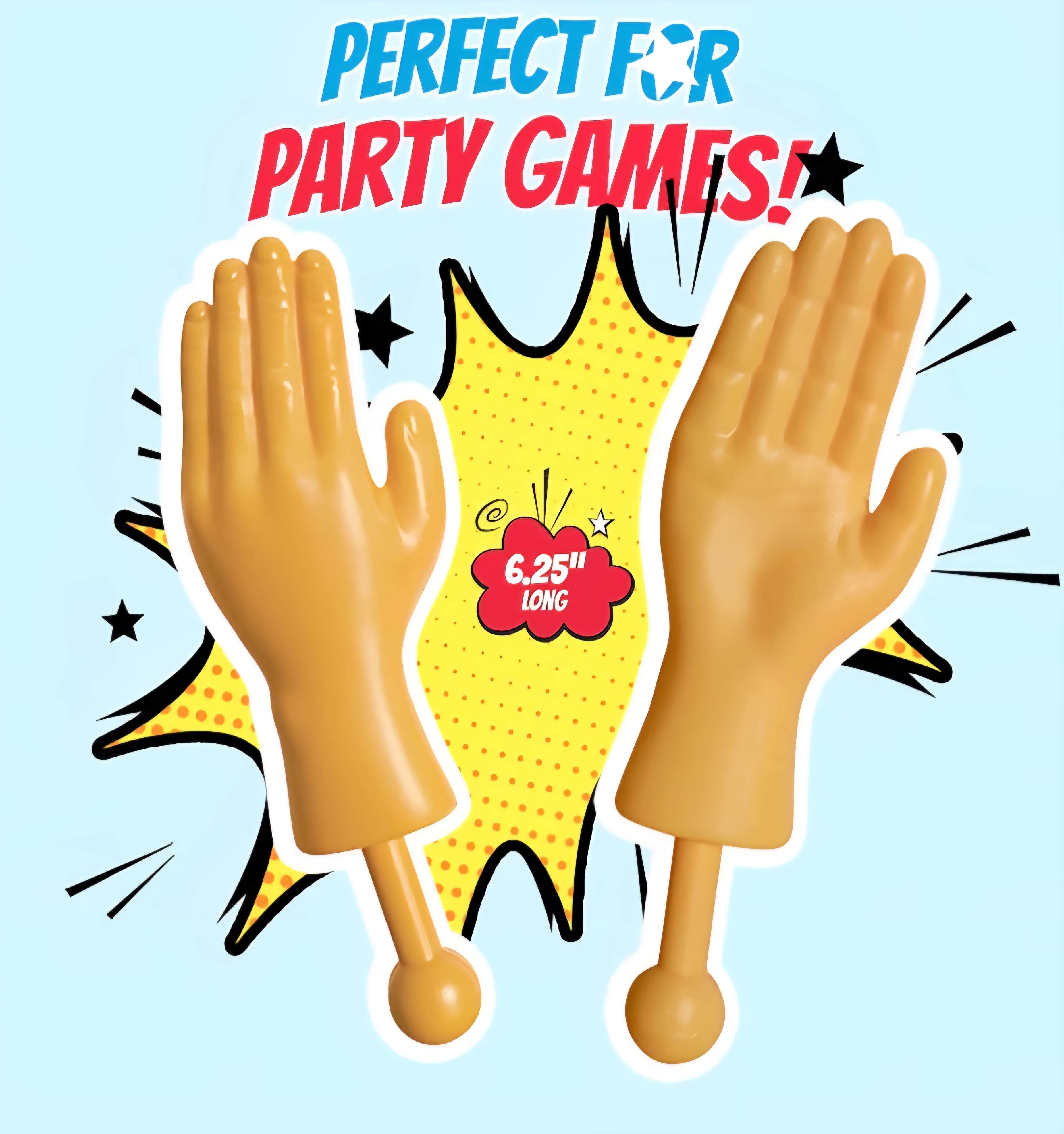 2 Pair Tiny Hands - 6.25 Inch Long - Funny, Great Gag! Prank