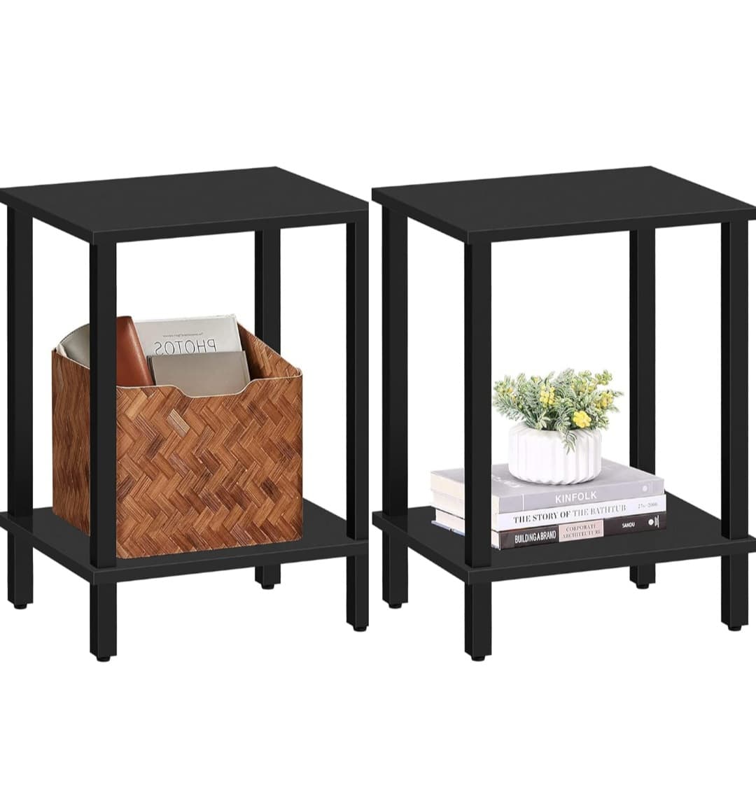 2-Tier Storage End Table Set