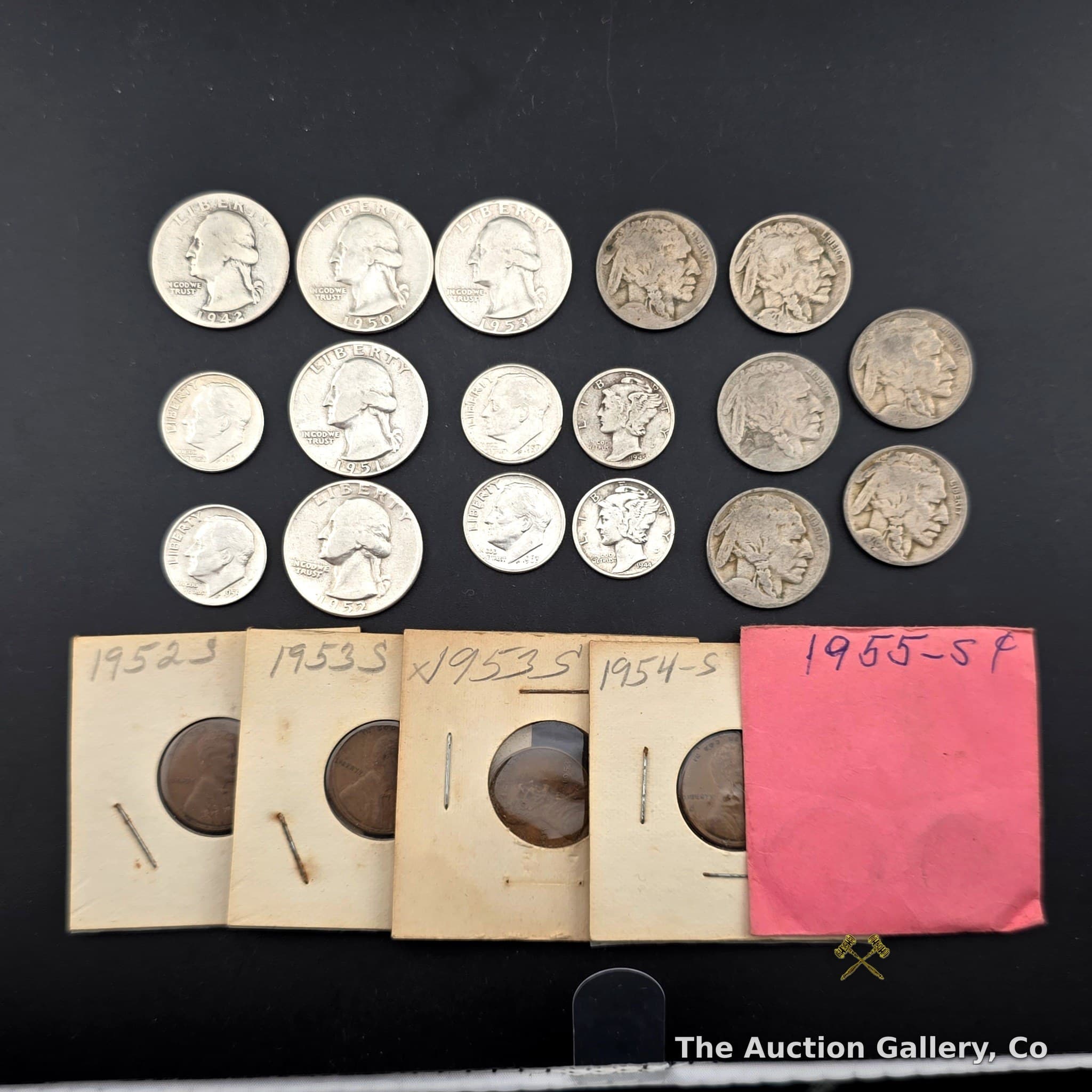 Mixed Vintage U.S. Coin Lot of 22 โ Silver, Buffalo Nickels, Wheat Cents