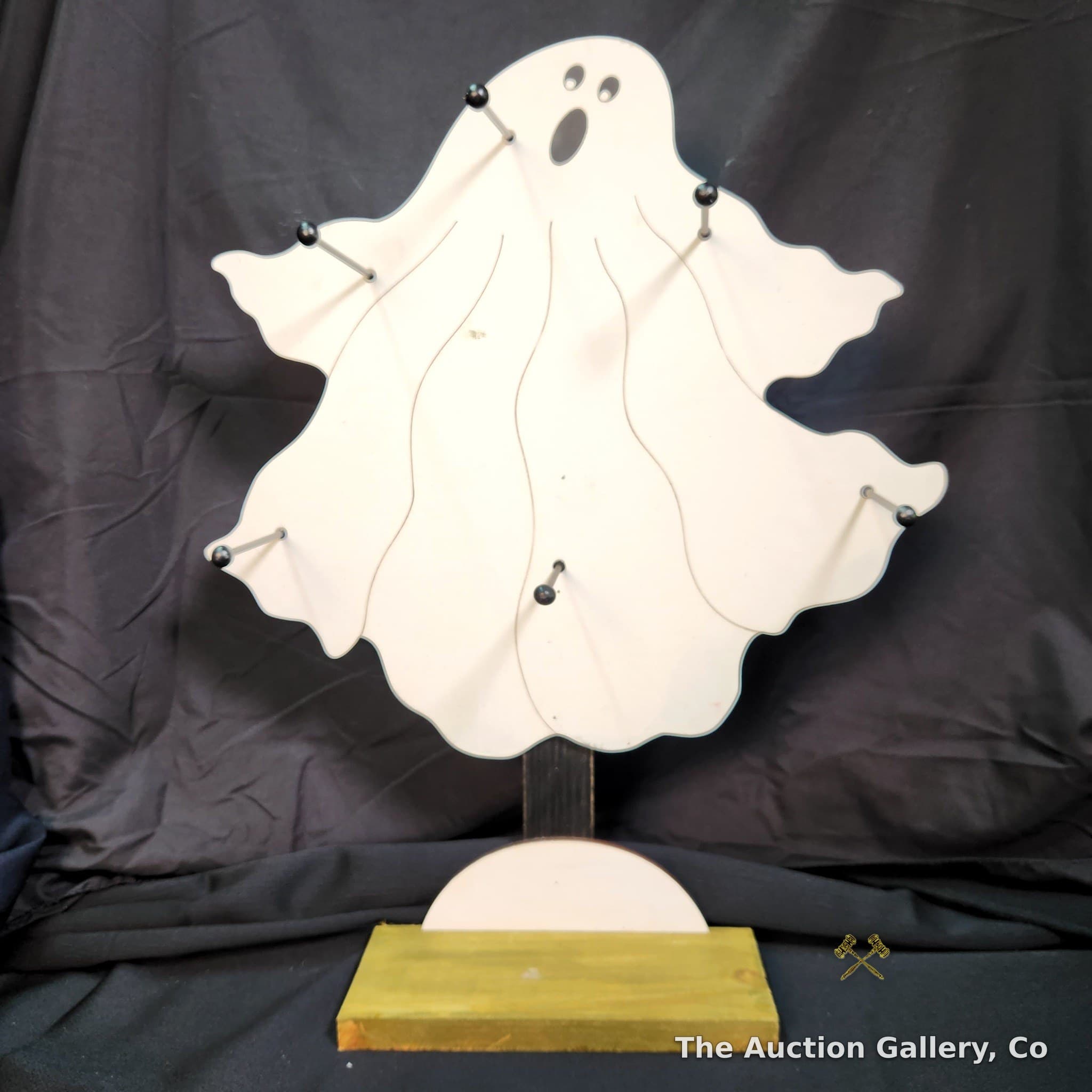 Halloween Ghost Wood Display Stand with 6 Pegs