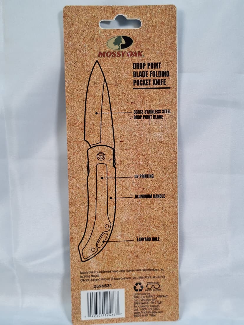 Mossy Oak Drop Point Folding Pocket Knife, New β photo 3