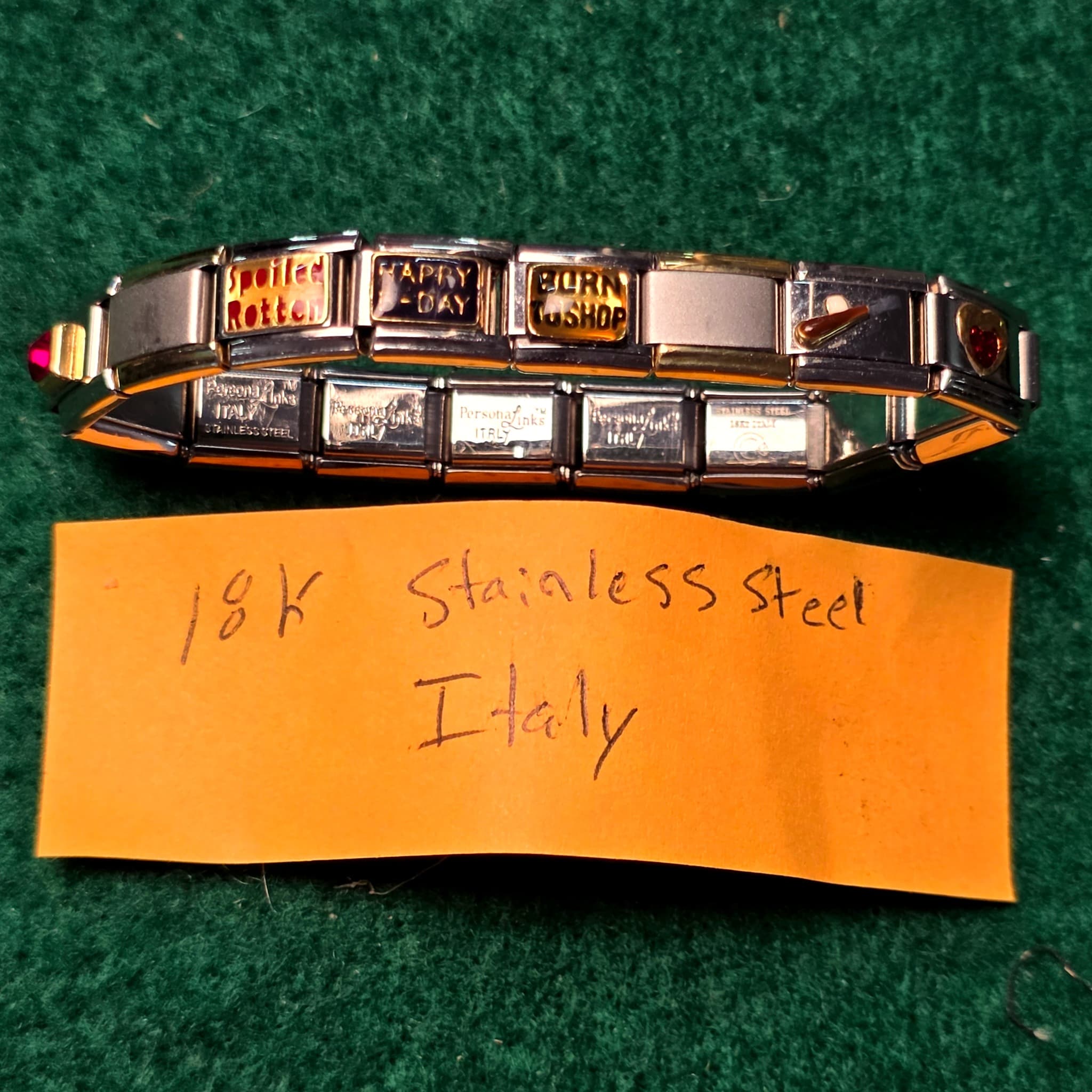 Italian Charm Bracelet, 18K & Stainless Steel