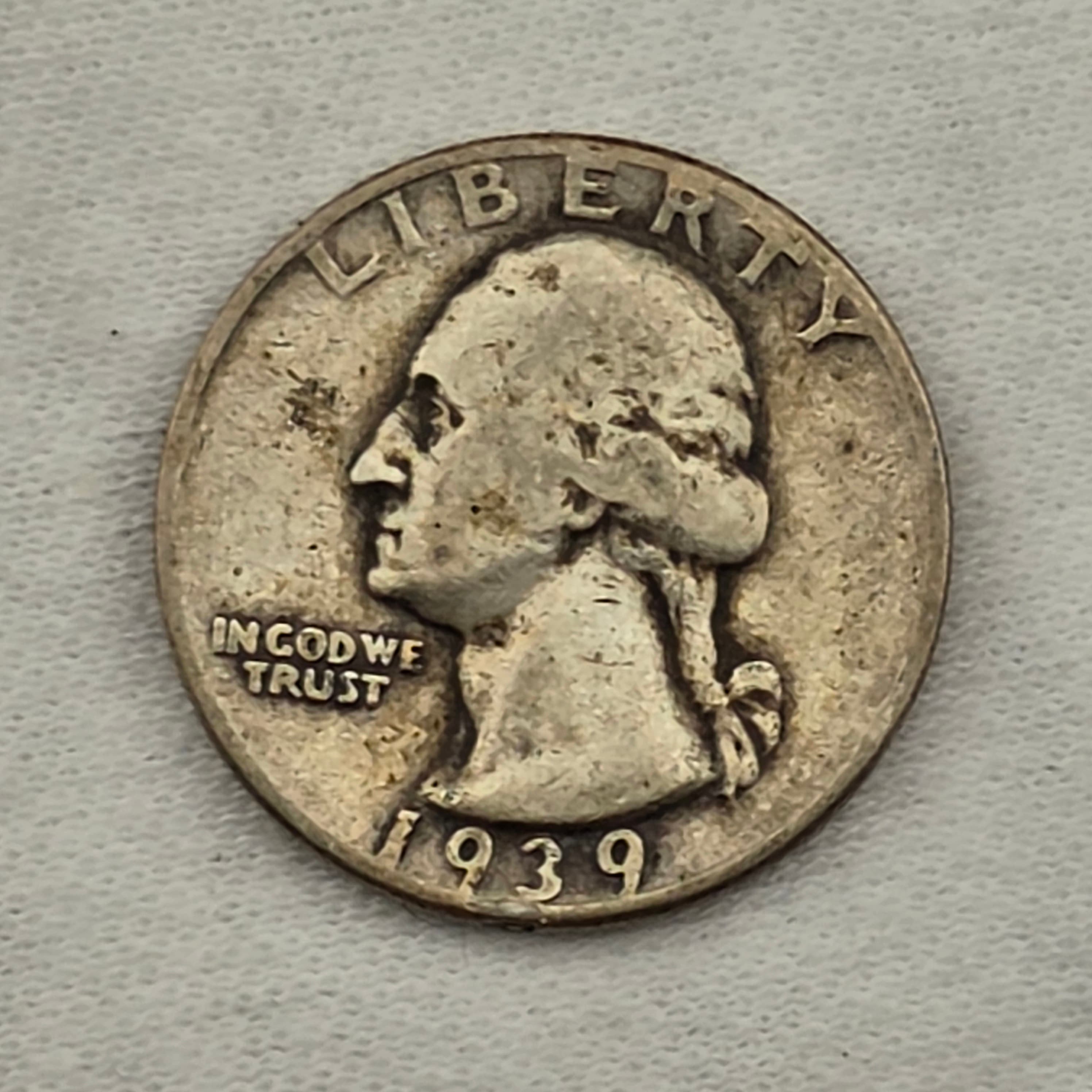 1939 Washington Quarter, 90% Silver
