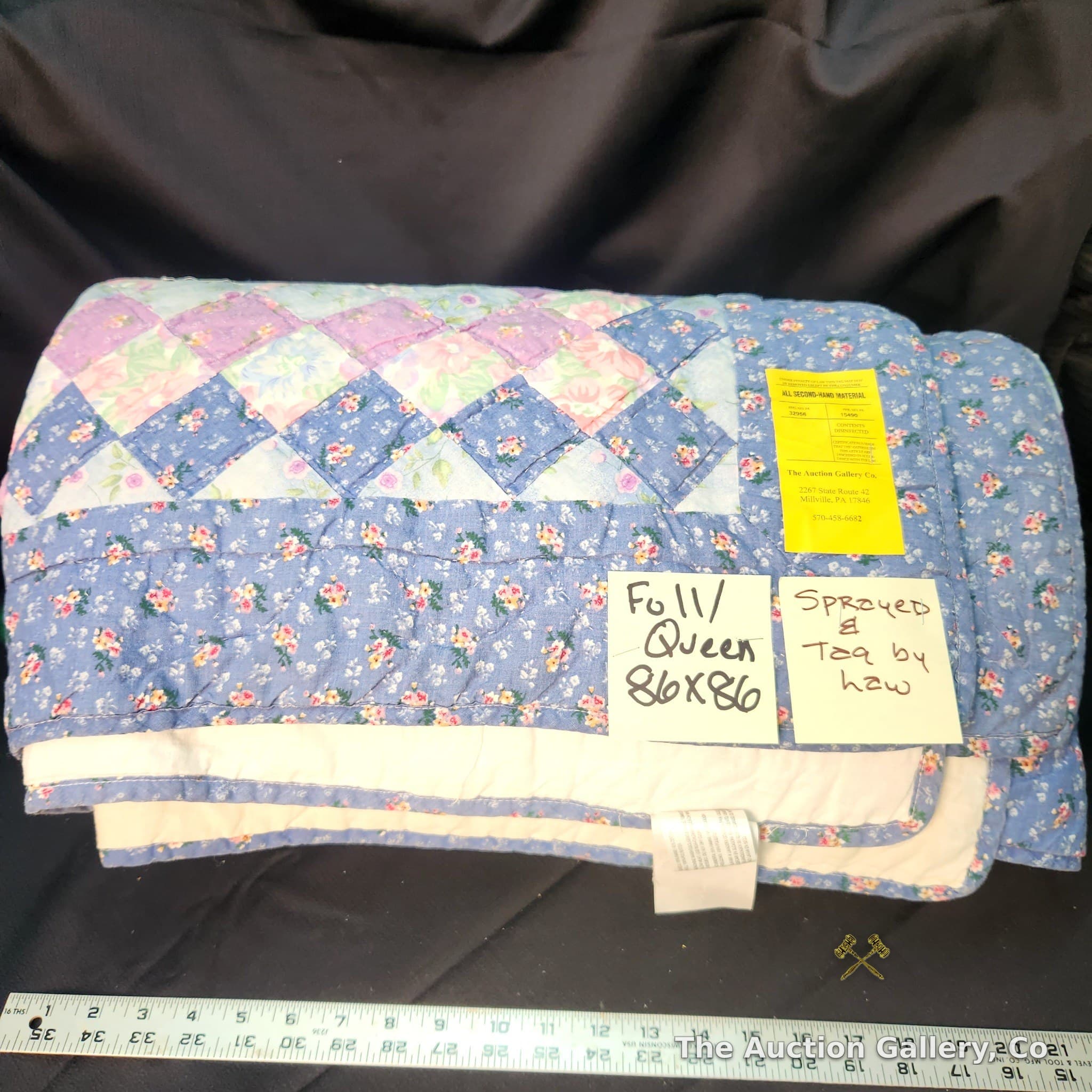 Patchwork HAND STITCHED Floral Quilt, Full/Queen, 86x86