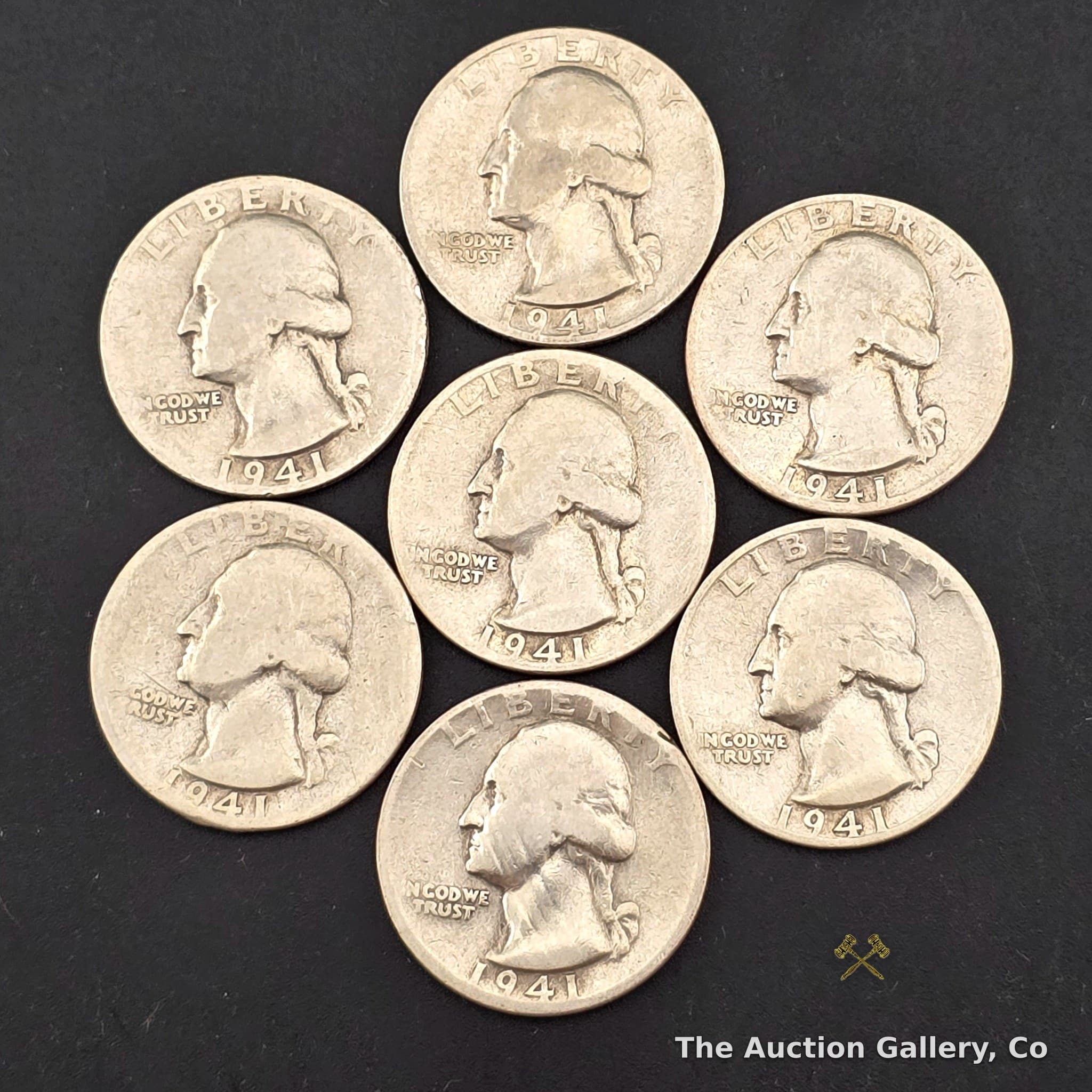 1941-S Washington Silver Quarter, Lot of 7