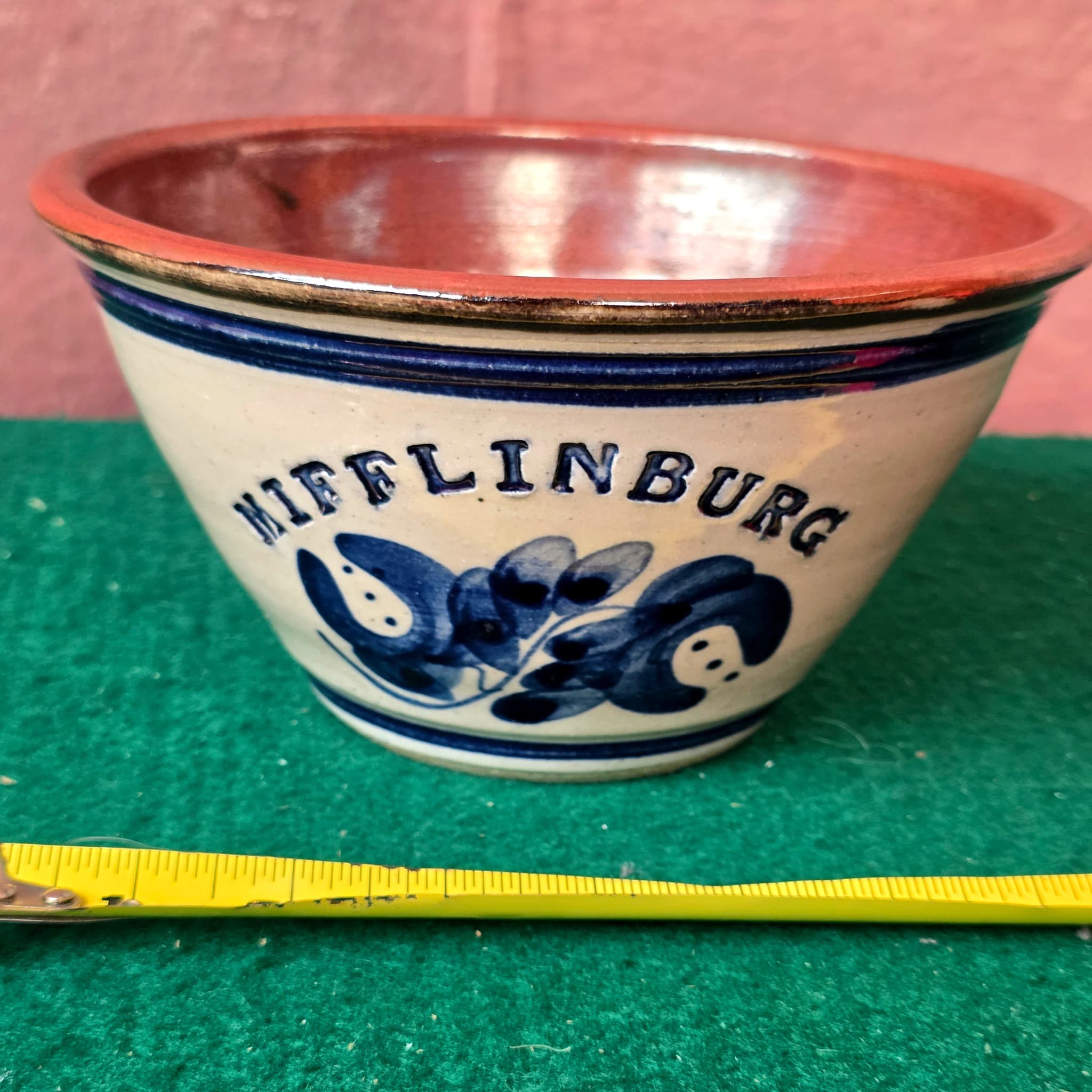 Mifflinburg PA Signed Stoneware Bowl, Harvey 2013