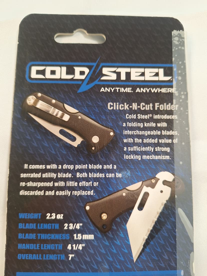 Cold Steel Click-N-Cut Folder, Model CS-40BAZ, New in Package β photo 5