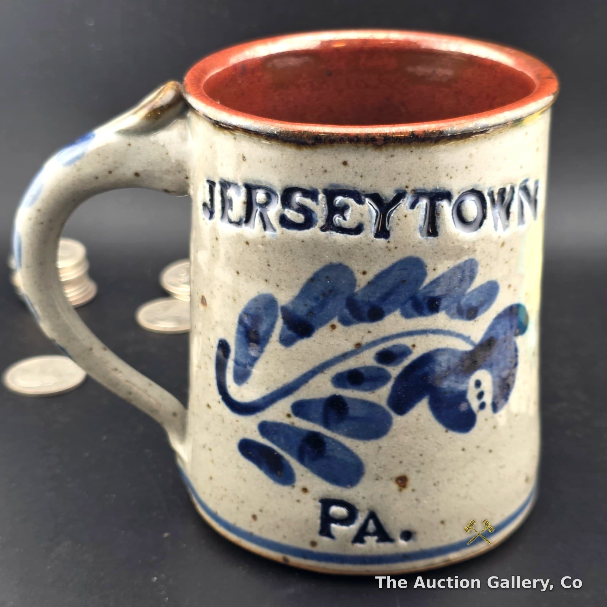 Jerseytown PA Signed Stoneware Pottery Mug