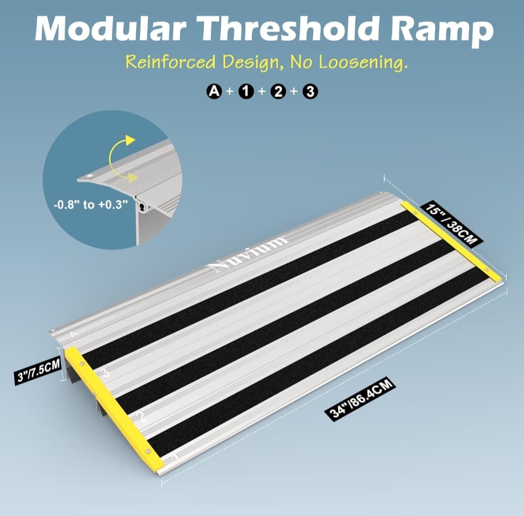 3" Rise Aluminum Wheelchair Ramp - 880LBS Load Capacity