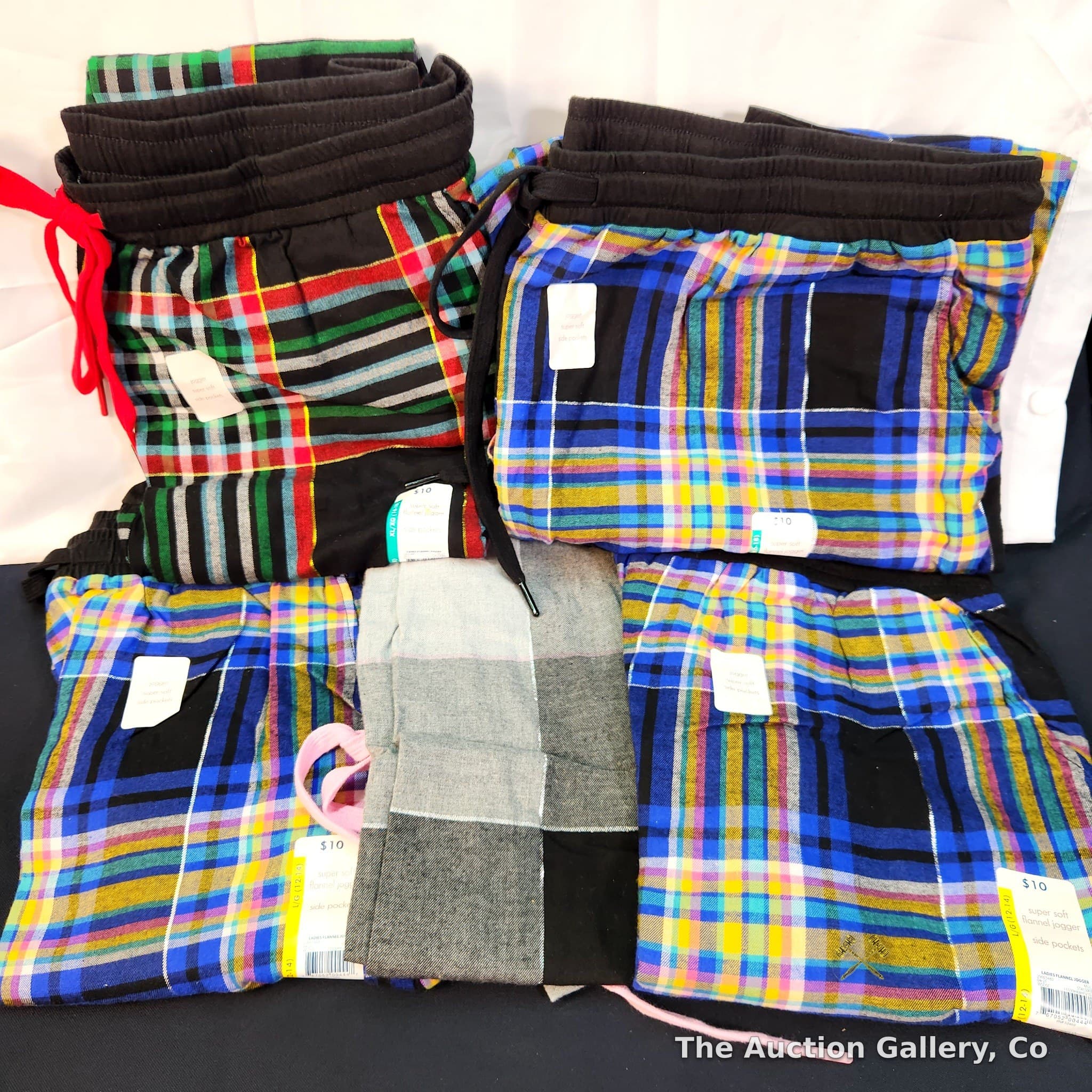 Super Soft Flannel Plaid Lounge Pants, 5 Pair New with Tags