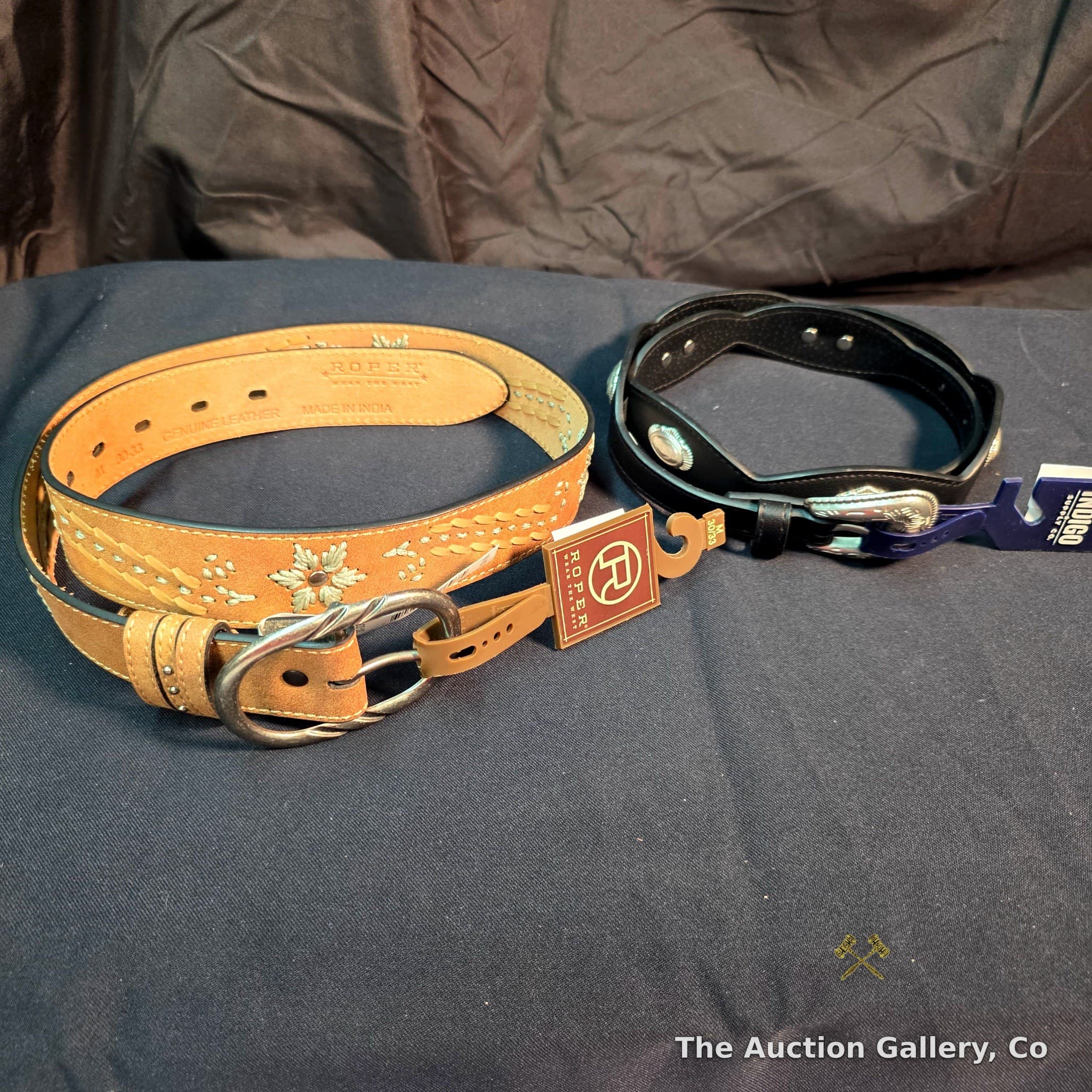 Roper & Indigo Supply Co. Western Belts, Set of 2, Size Medium