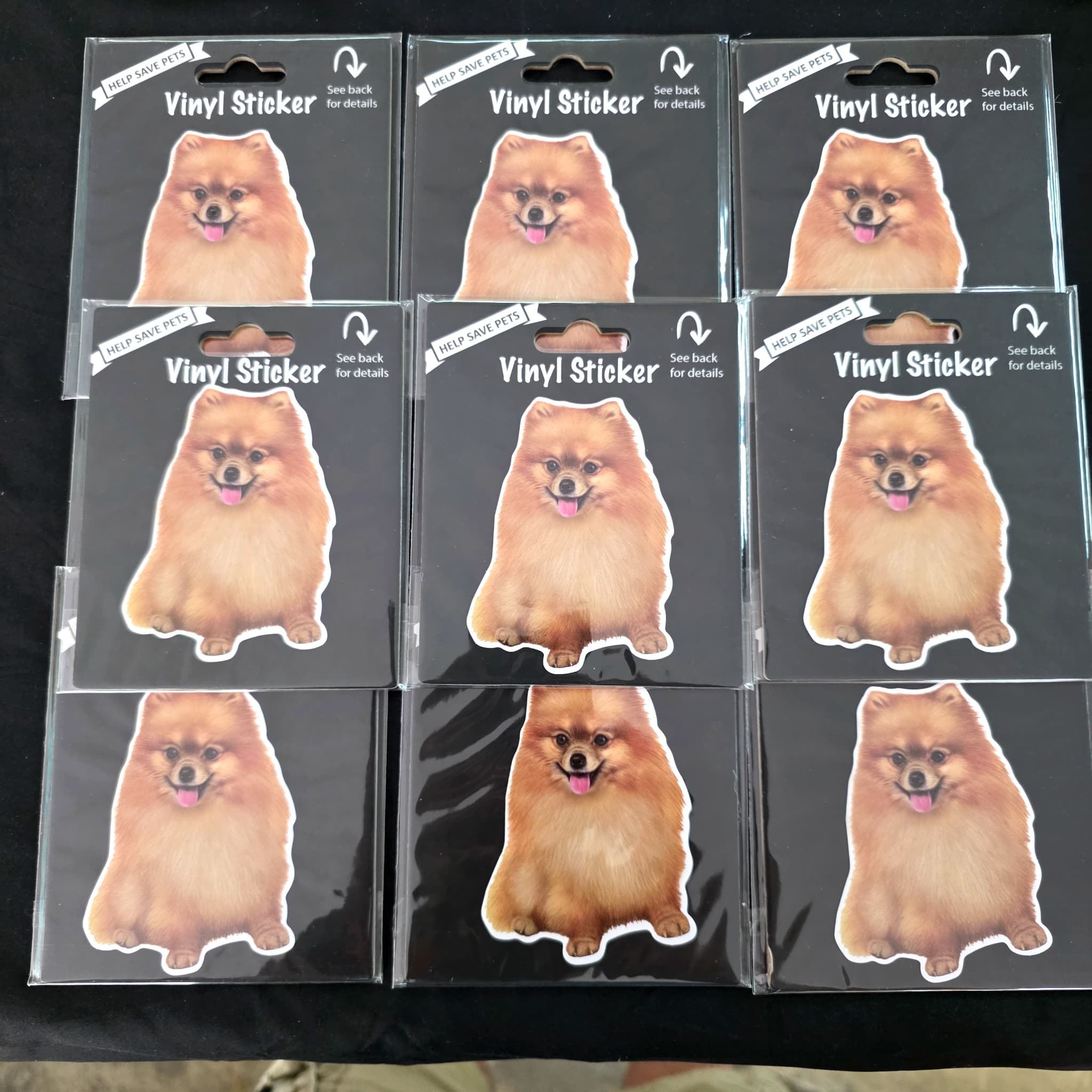 Pomeranian Vinyl Stickers, Lot of 9, Brand New