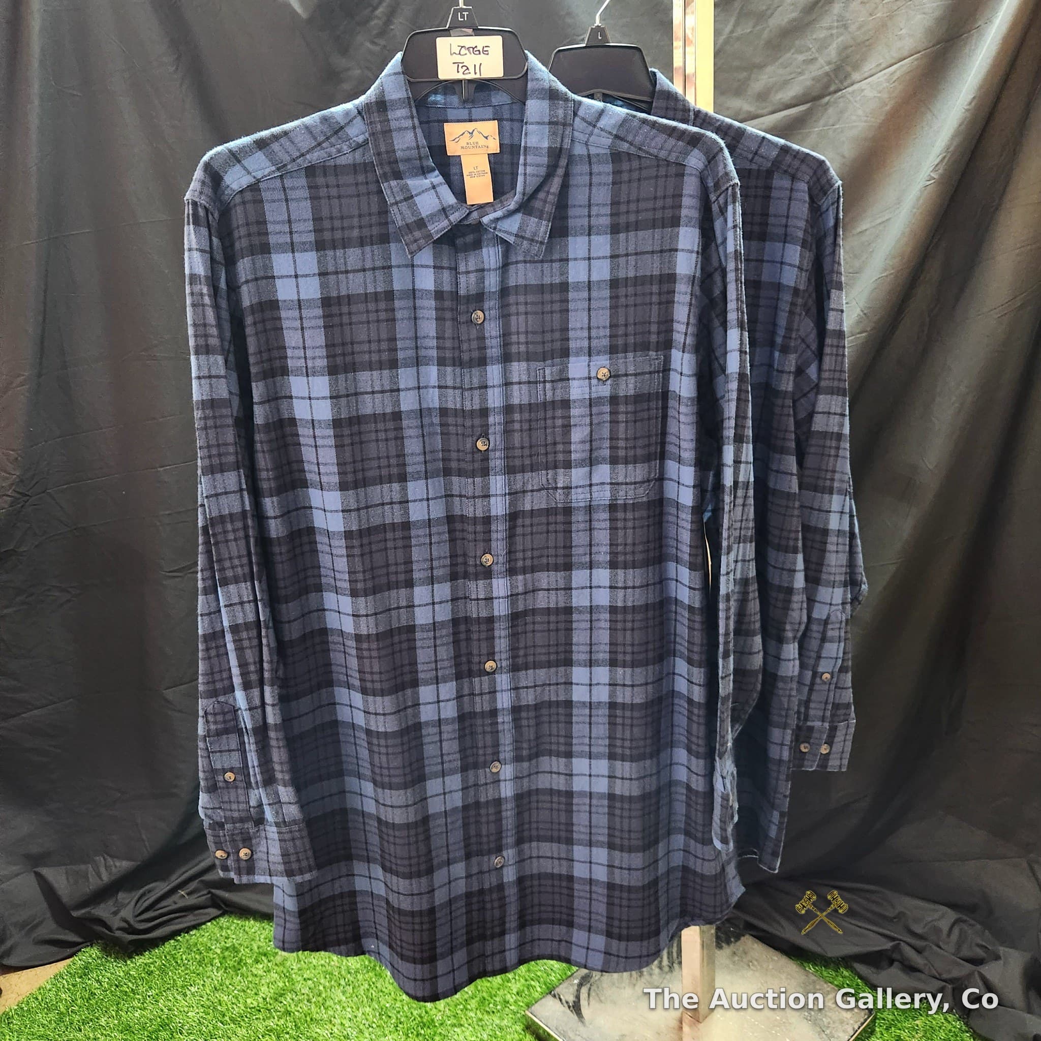 Blue Mountain Men's Flannel Shirts, Size LT, Set of 2