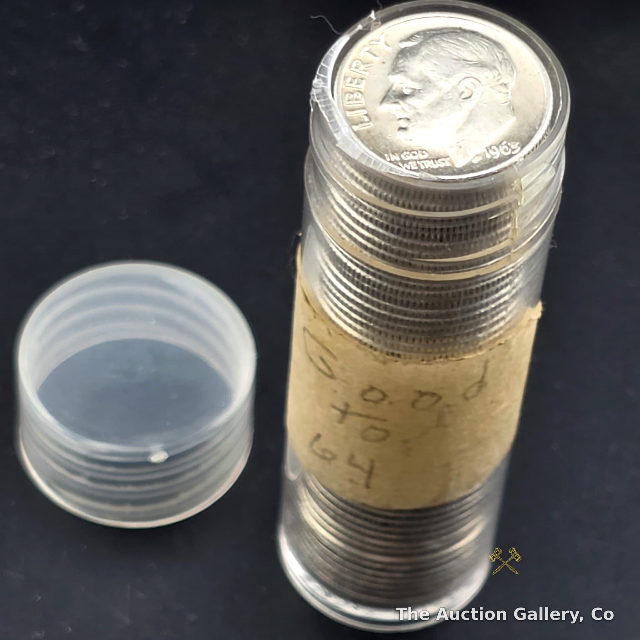 Roll of 50 Roosevelt Silver Dimes, 90% Silver, Pre-1964