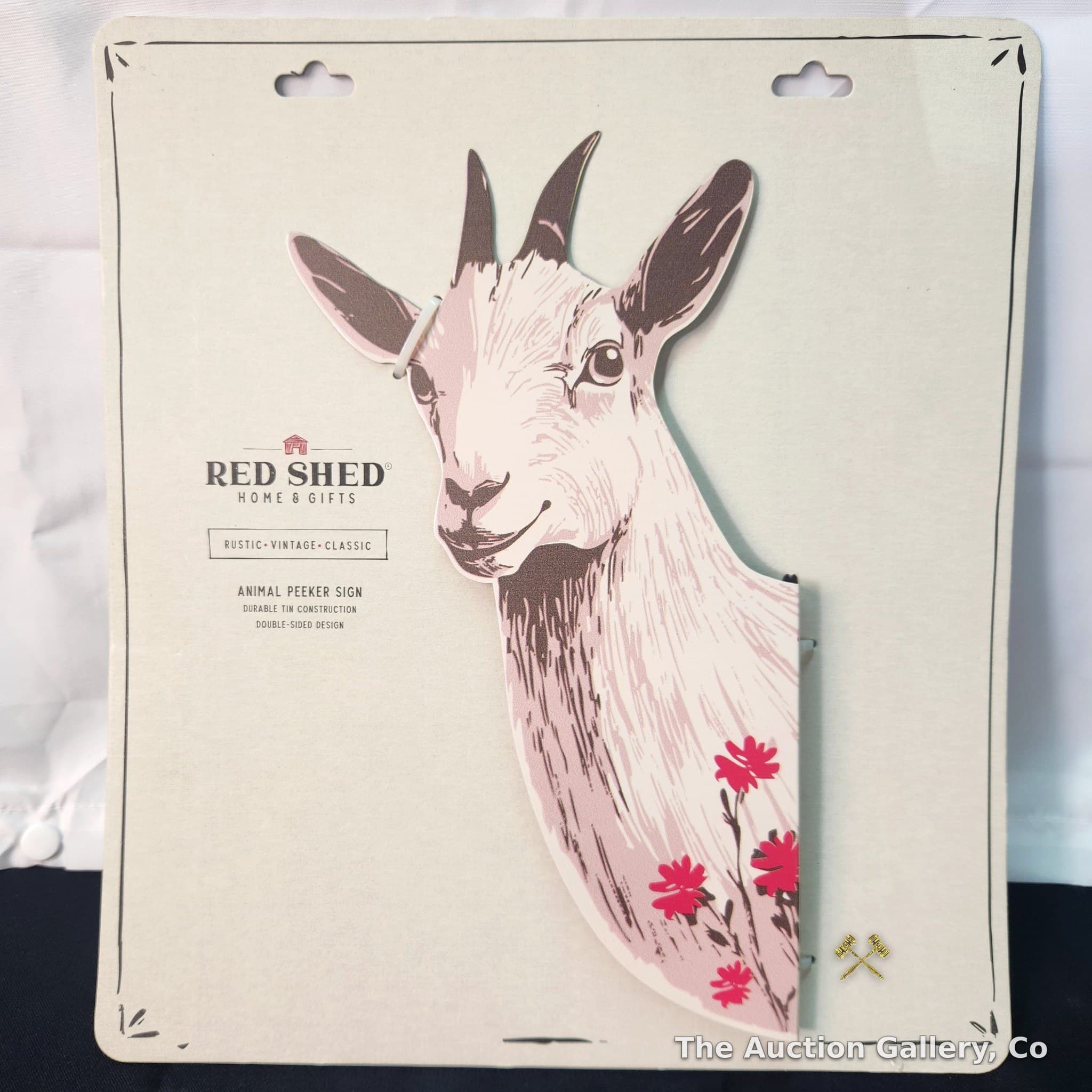 Red Shed Goat Animal Peeker Sign, New