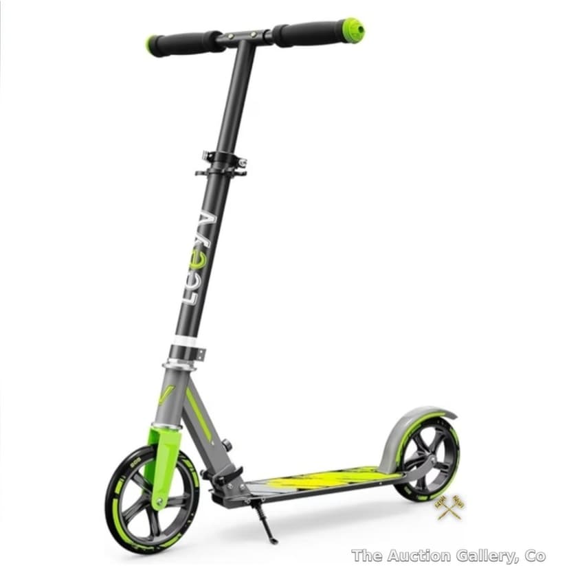 Leeyv Scooter - Adjustable Height - up to 240 Pounds (Neon Green)