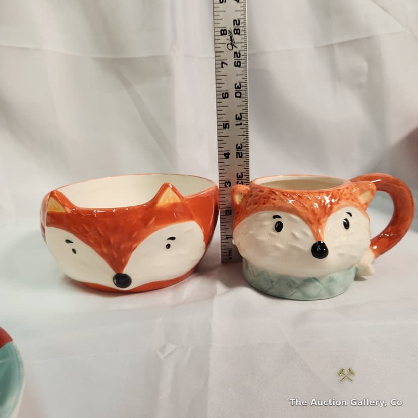 Fox Earthenware Dinnerware Set, 3 Plates / 3 Bowls / 4 Mugs โ photo 6
