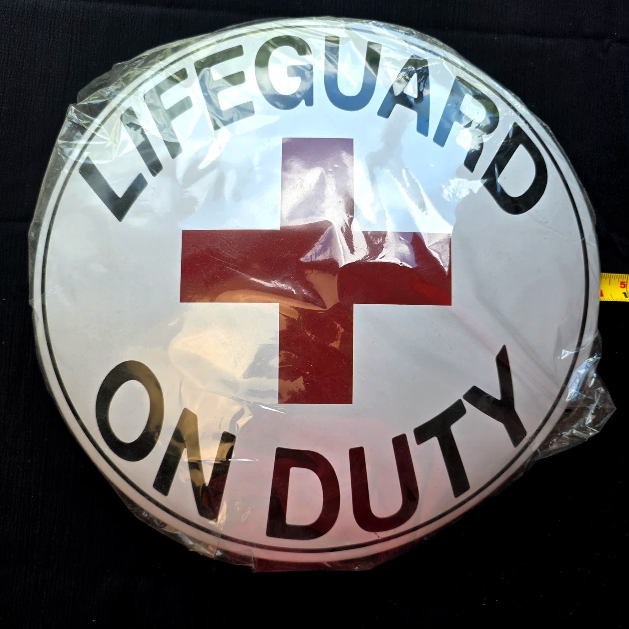 Lifeguard On Duty 16" Domed Metal Advertising Sign