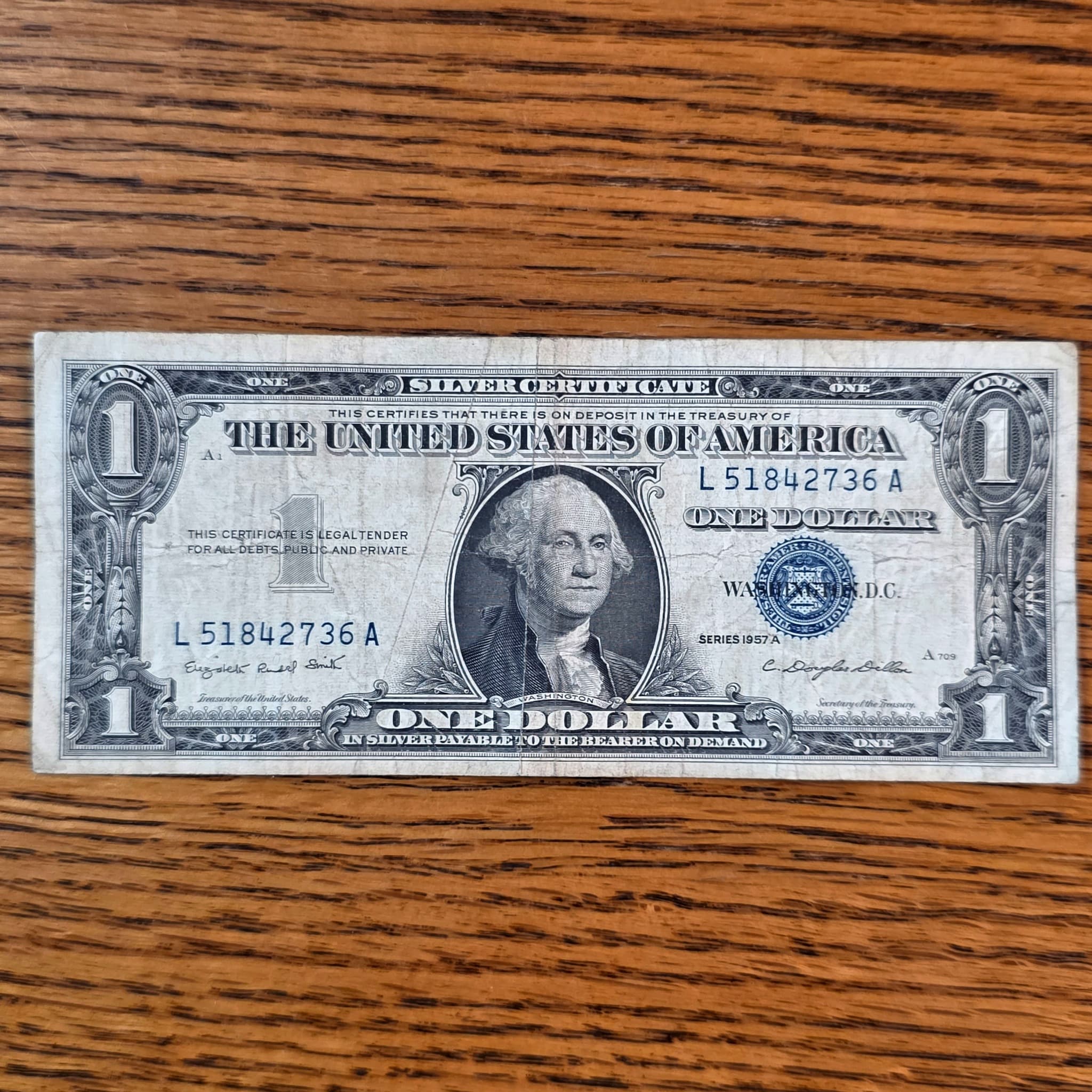 Series 1957-A $1 Silver Certificate, Blue Seal