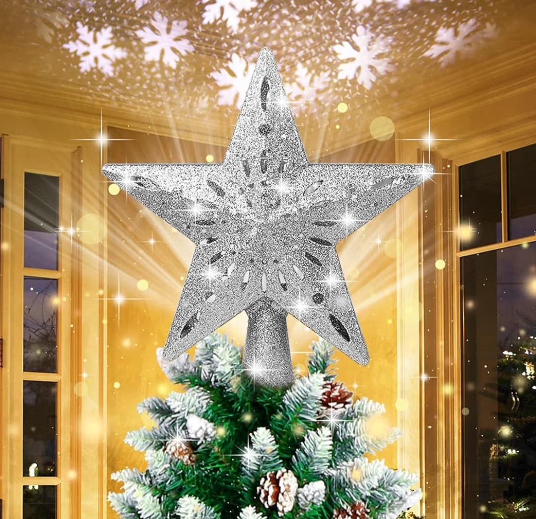Lighted LED Projector Christmas Tree Topper