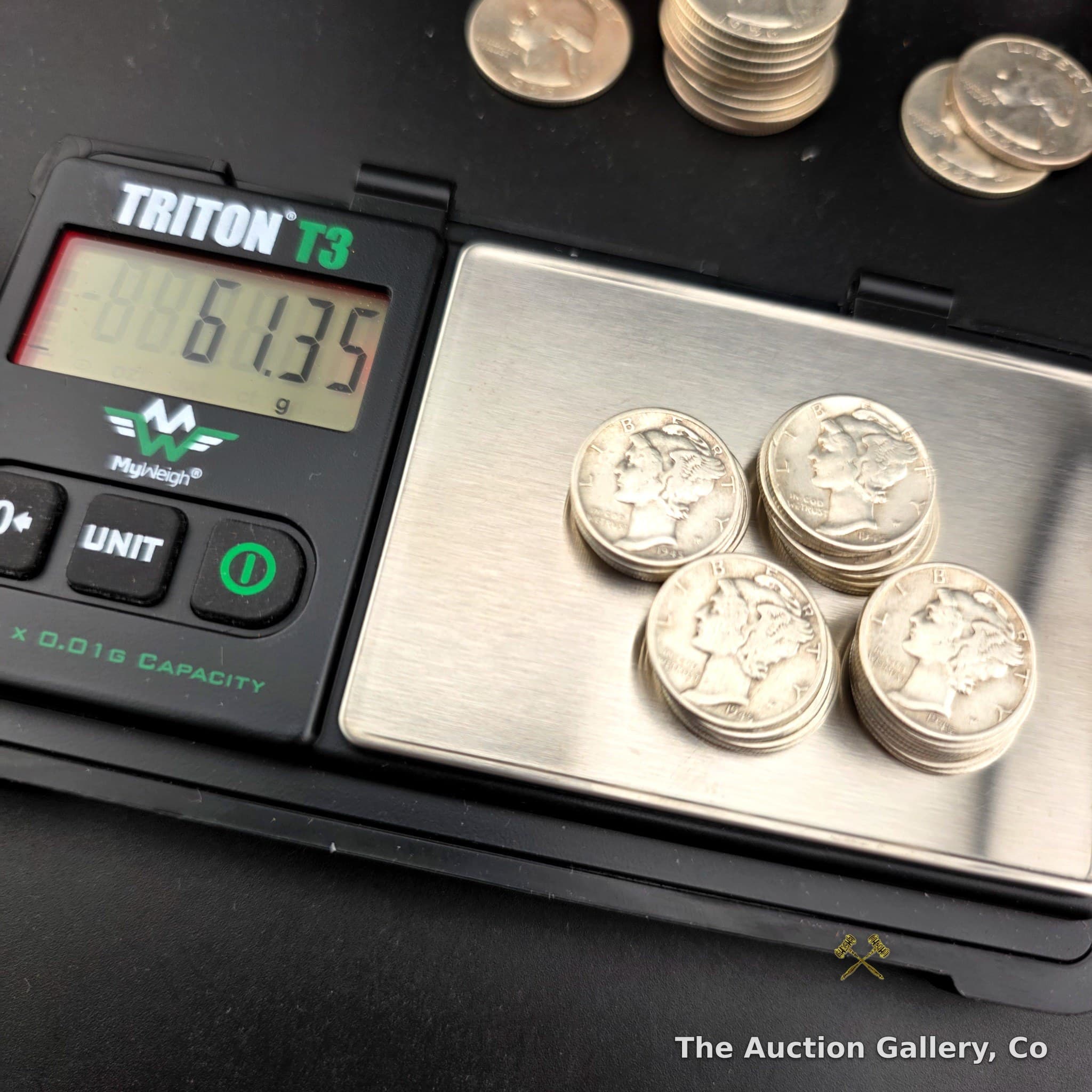 1945-P Mercury Dimes, 90% Silver โ Half Roll of 25