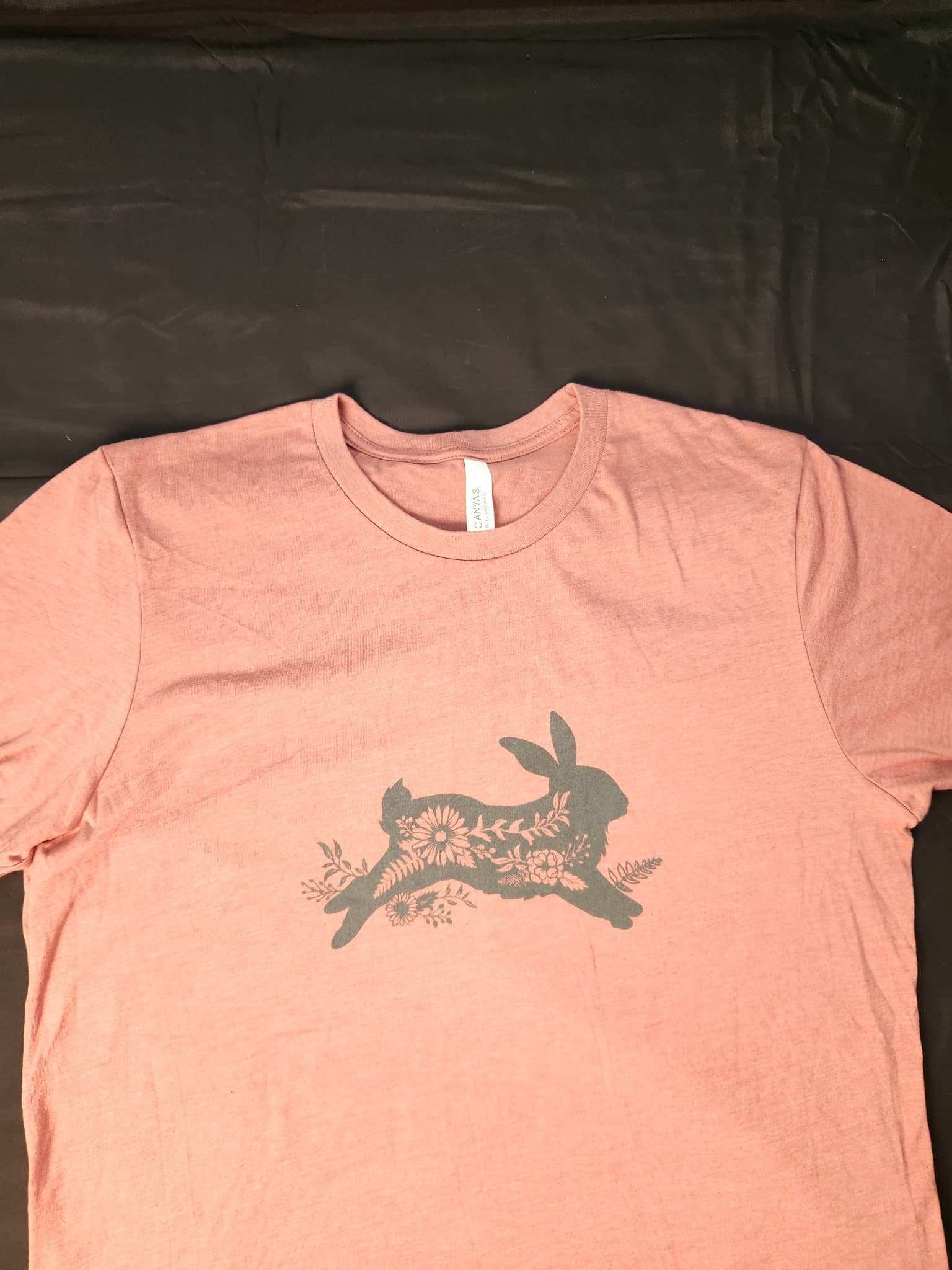 Bella Canvas Floral Rabbit Graphic Tee, Women's XL