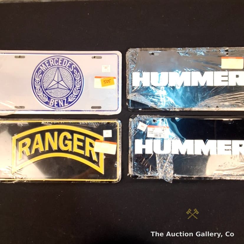 Novelty License Plates, Set of 4 โ Mercedes-Benz, Hummer, Army Ranger