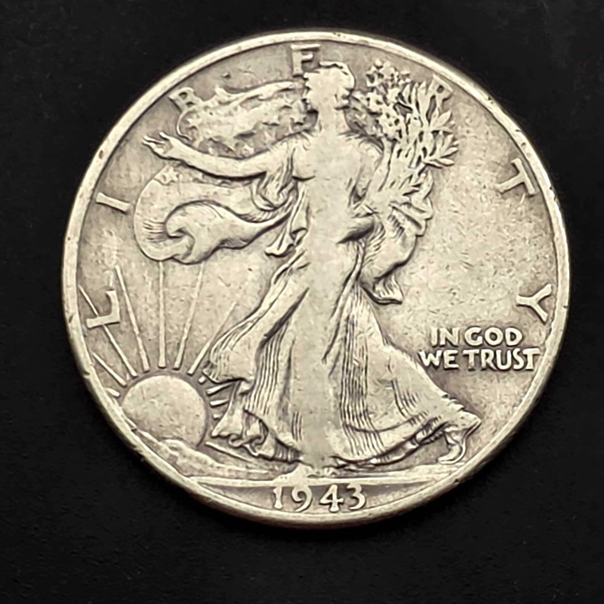 1943 Walking Liberty Half Dollar, 90% Silver