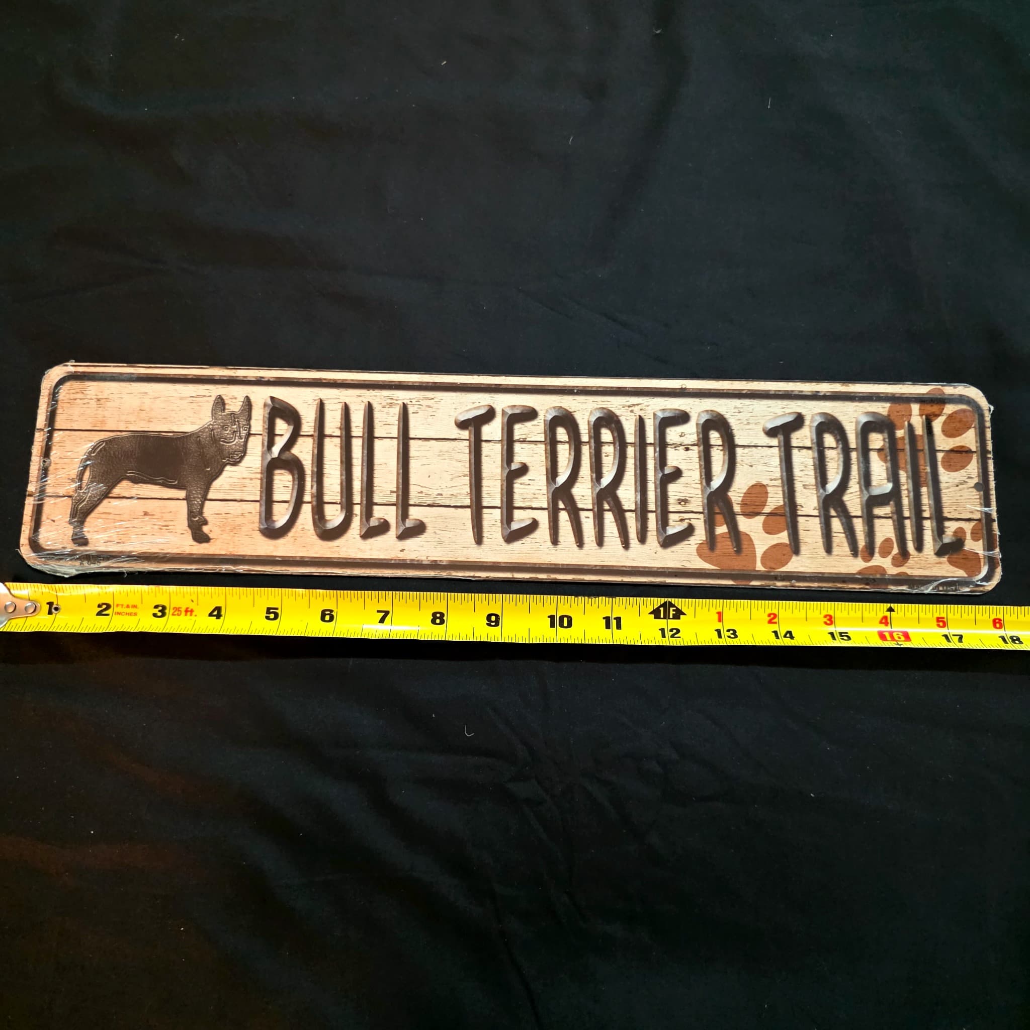 Bull Terrier Trail Metal Street Sign, 18"