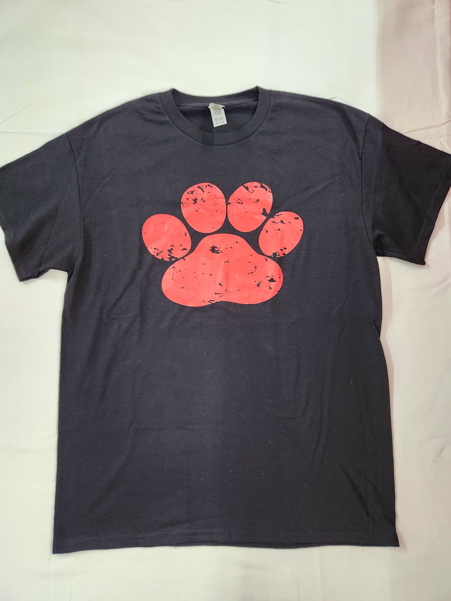 Navy Paw Print Graphic T-Shirt, Size Medium