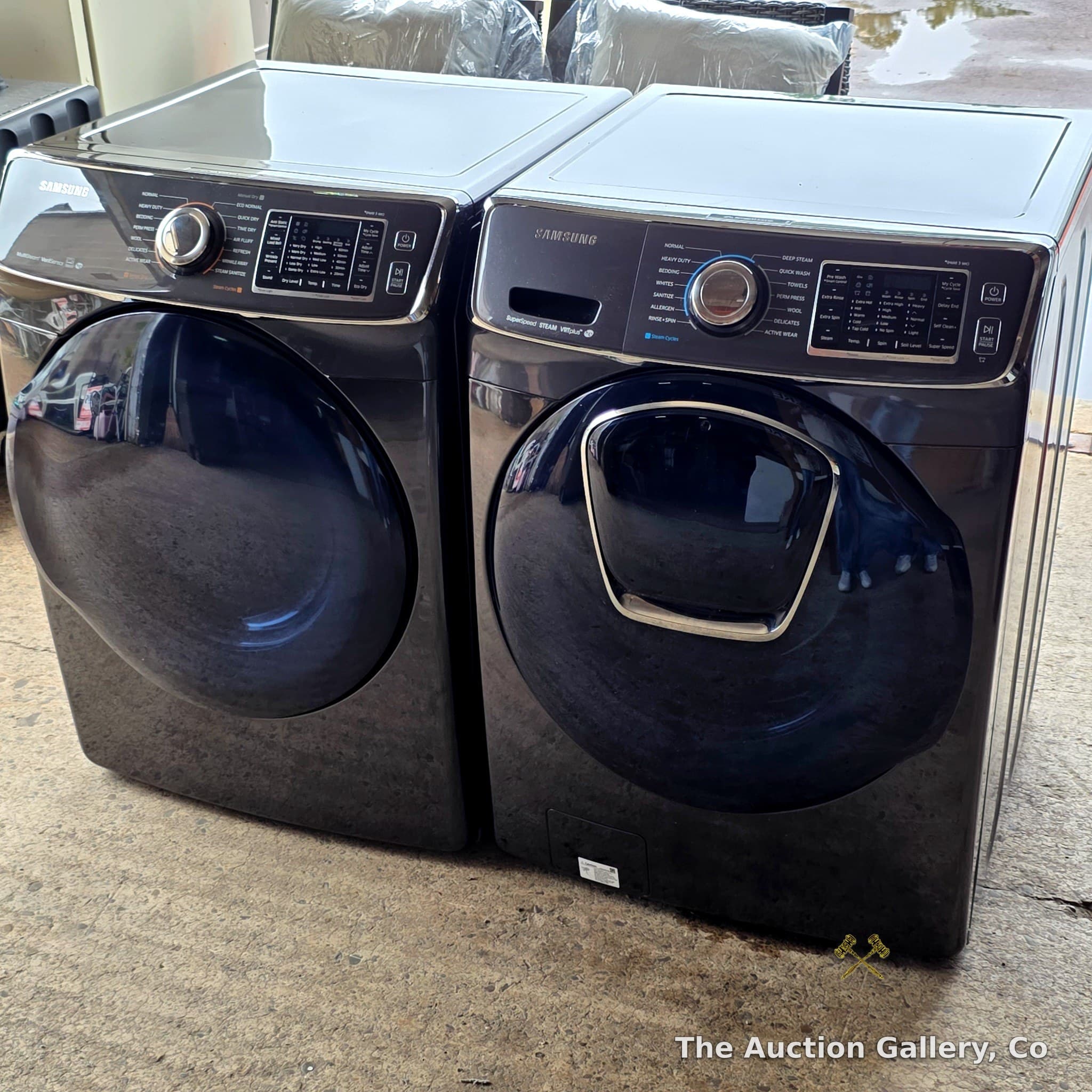 Samsung HE Front-Load Washer & Dryer Set, Black Stainless