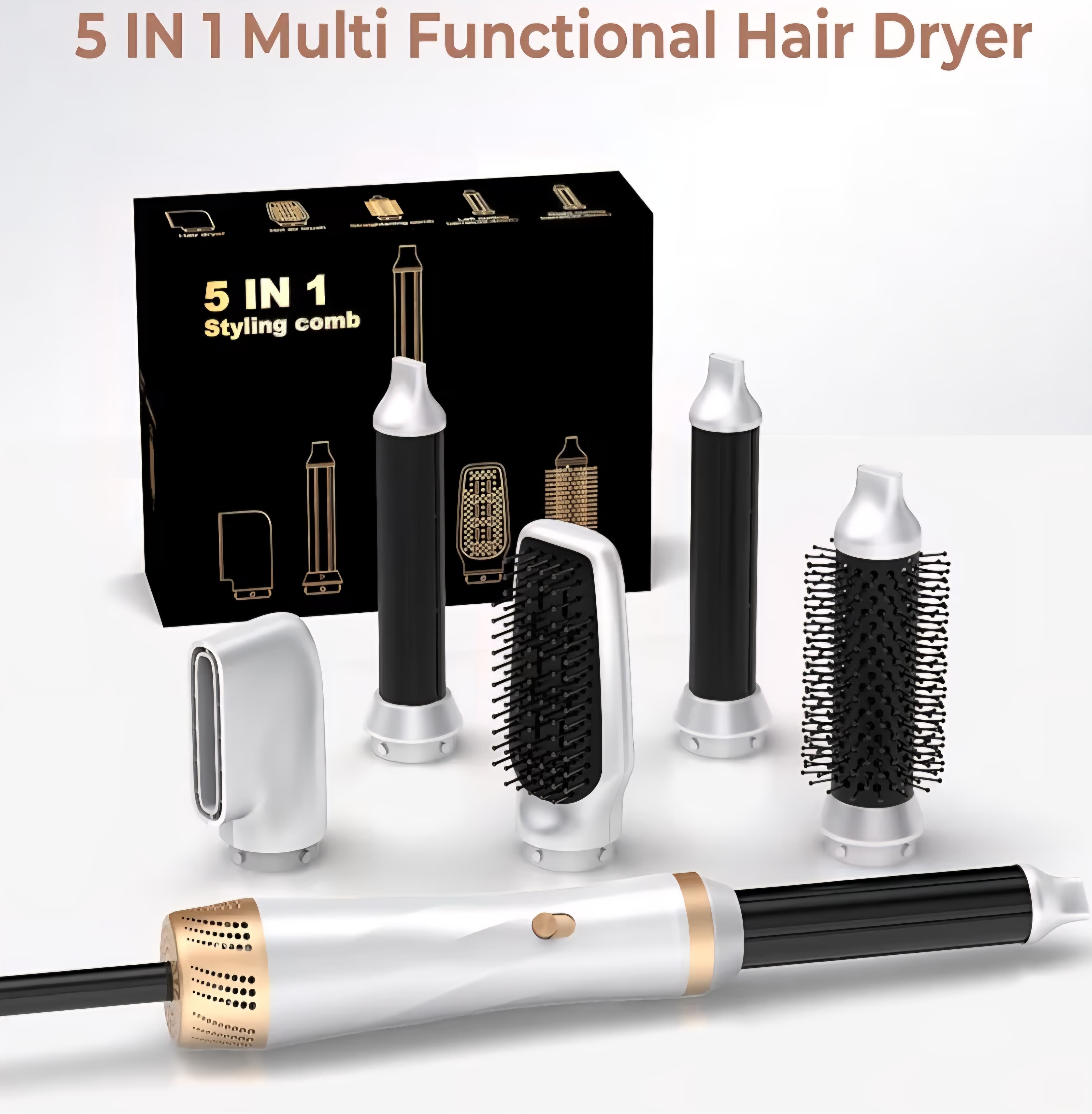5 in 1 Multi Styler - Air Curlers - Straight Hair Comb - Hair Dryer