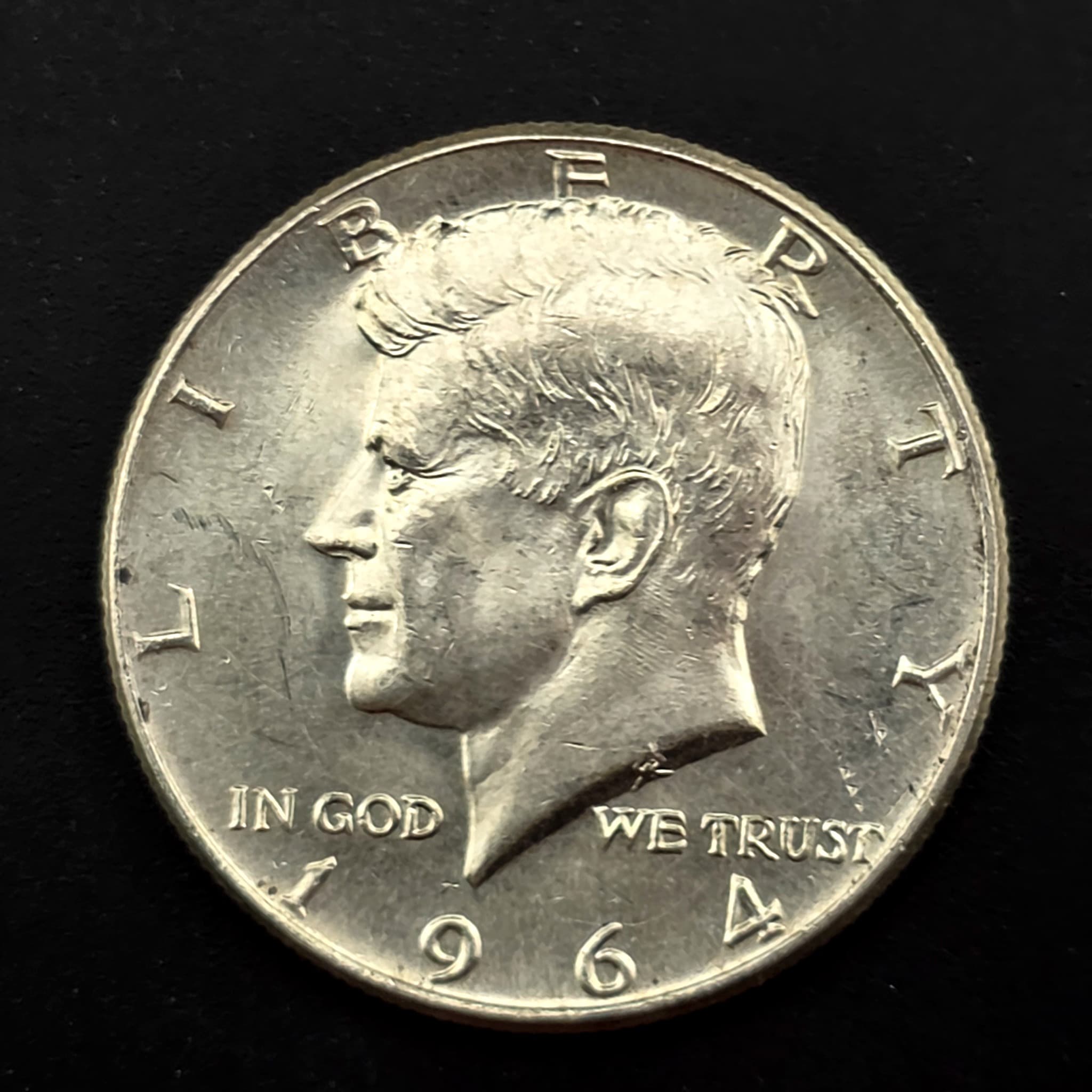 1964 Kennedy Half Dollar, 90% Silver