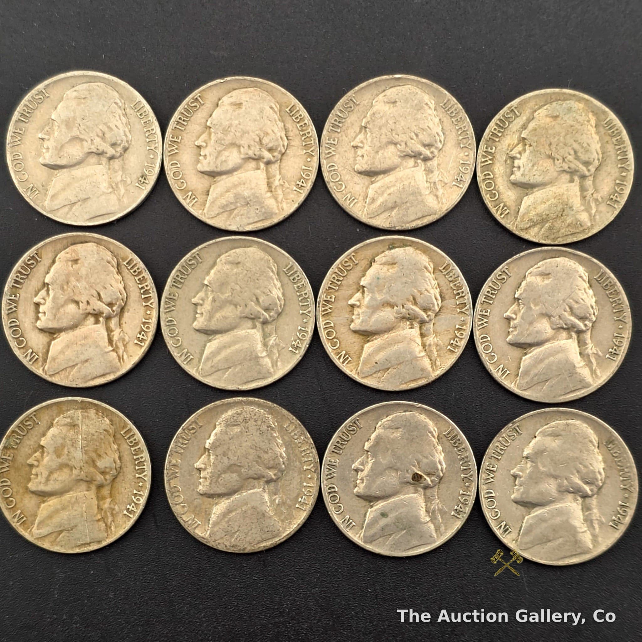 1941 Jefferson Nickel Lot of 12, Pre-War
