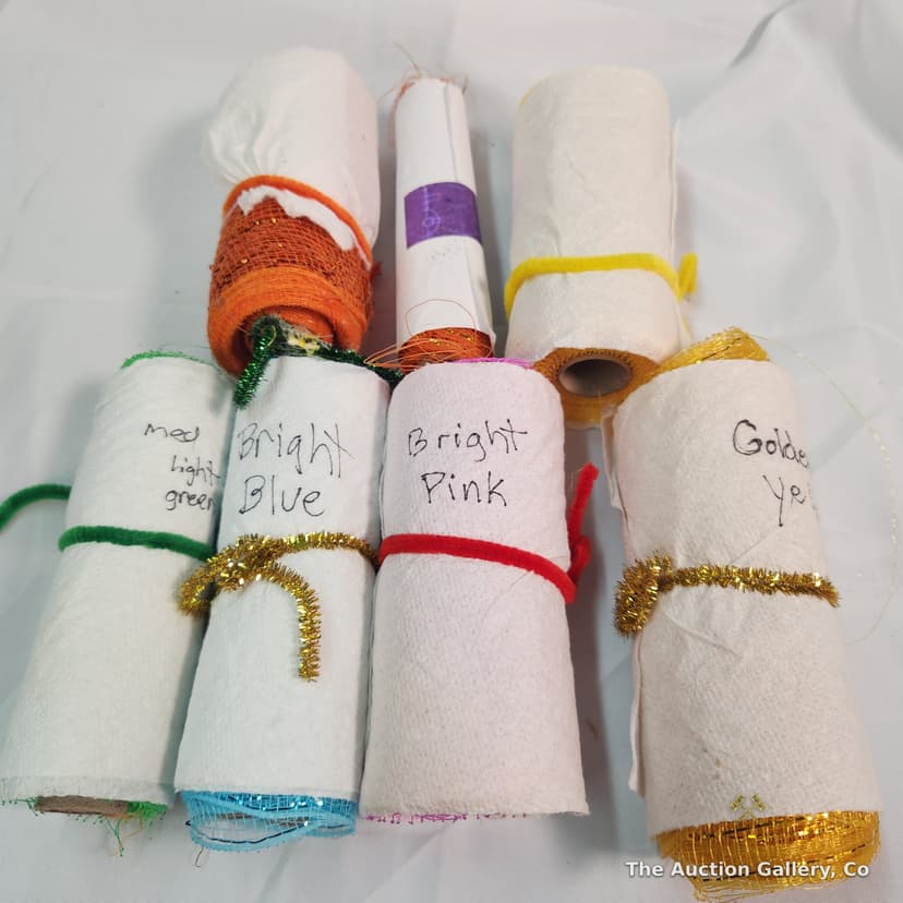 Large Lot of Craft Ribbon, Tulle & Decorative Mesh Rolls β photo 6