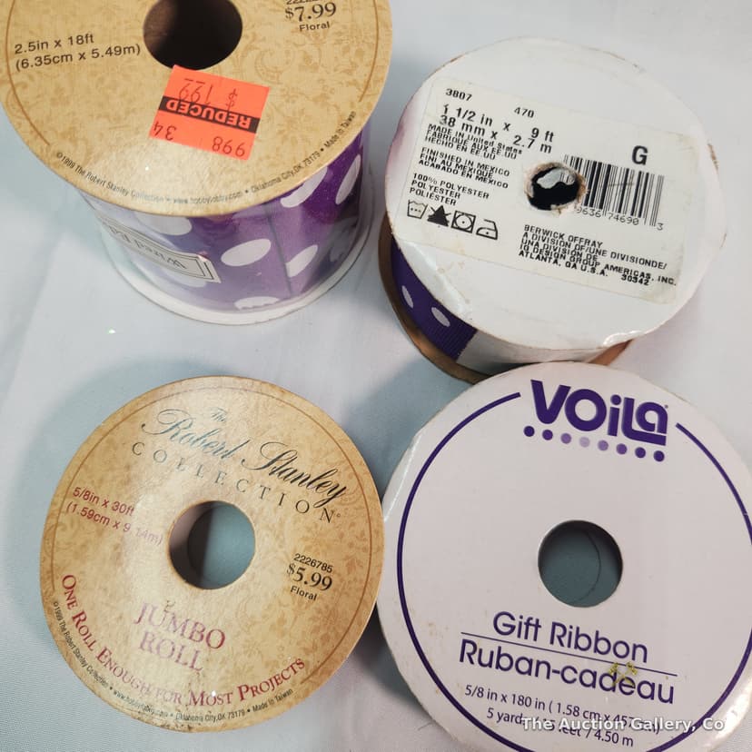 Large Lot of Craft Ribbon, Tulle & Decorative Mesh Rolls β photo 8