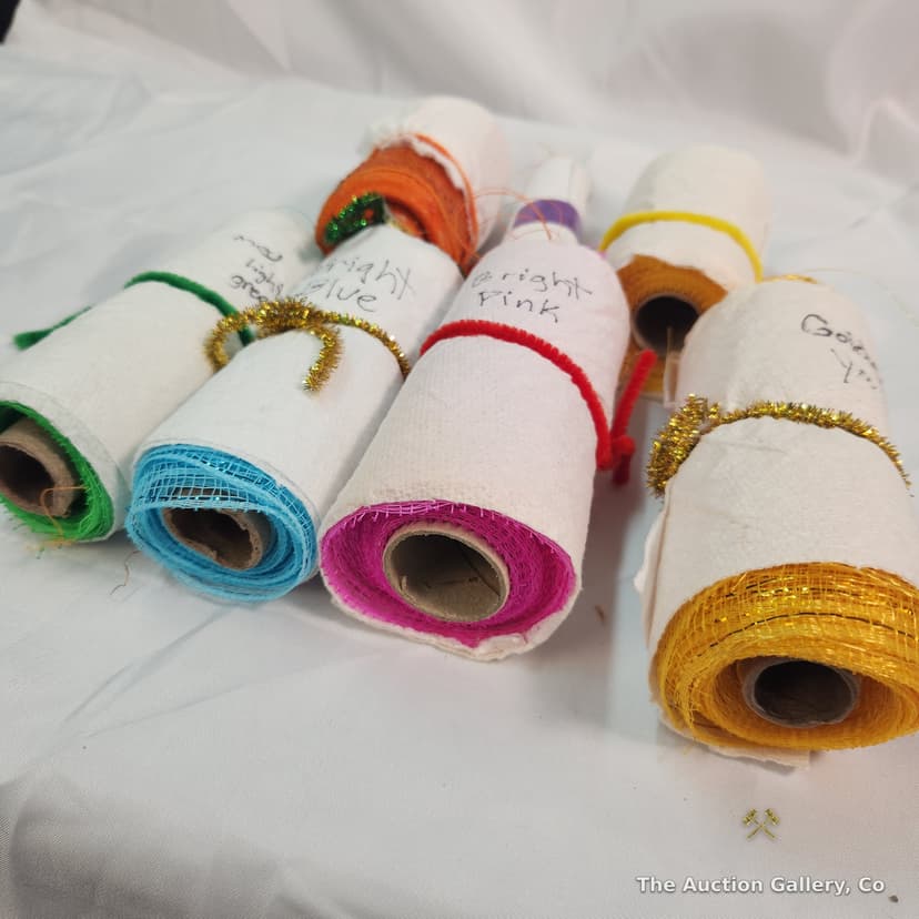 Large Lot of Craft Ribbon, Tulle & Decorative Mesh Rolls β photo 7