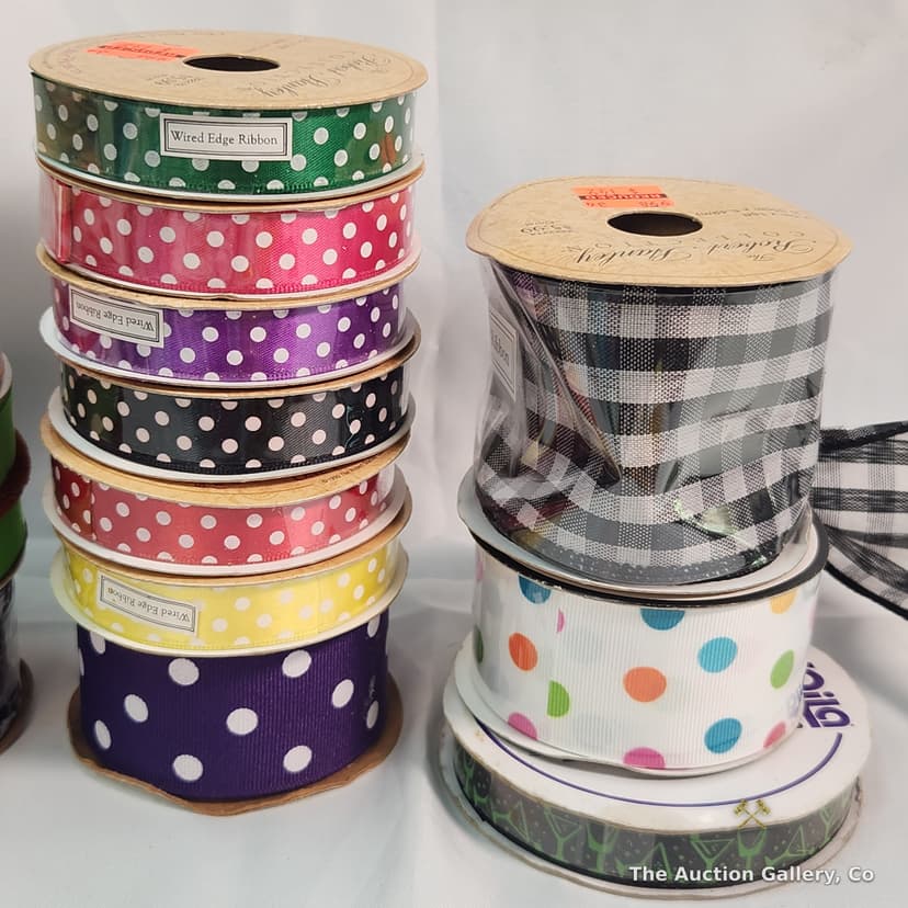 Large Lot of Craft Ribbon, Tulle & Decorative Mesh Rolls β photo 3