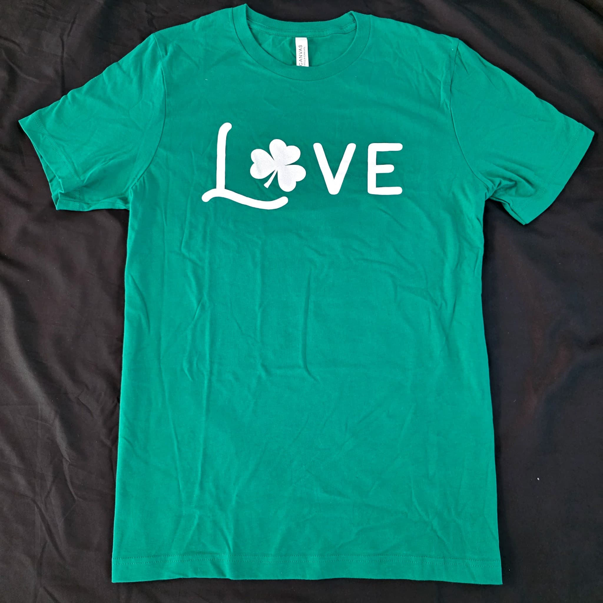 Bella Canvas St. Patrick's Day Shamrock Love T-Shirt, Size L