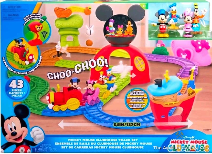 Disney Junior Mickey Mouse Around Town RC Train Track Set, 35-Piece, New